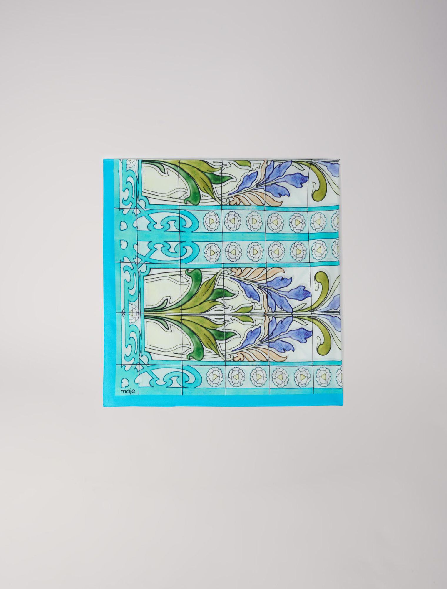 Pañuelo de seda estampado Mozaïque