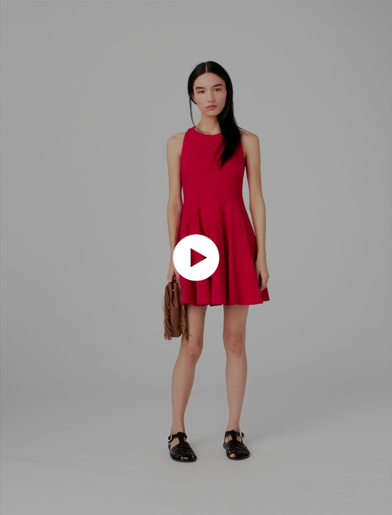 Vestido corto evas&eacute; mezcla lino