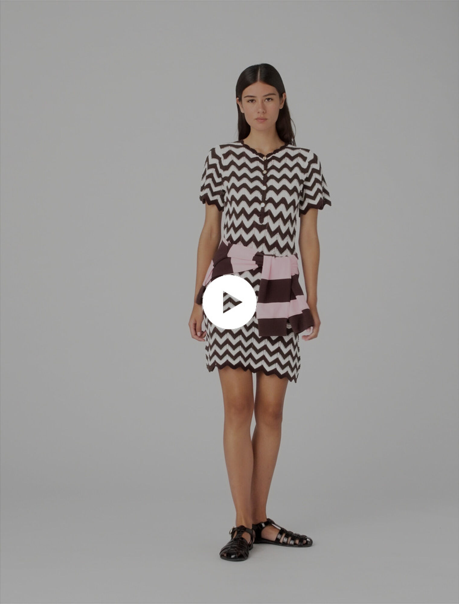 Vestido de ganchillo en zigzag