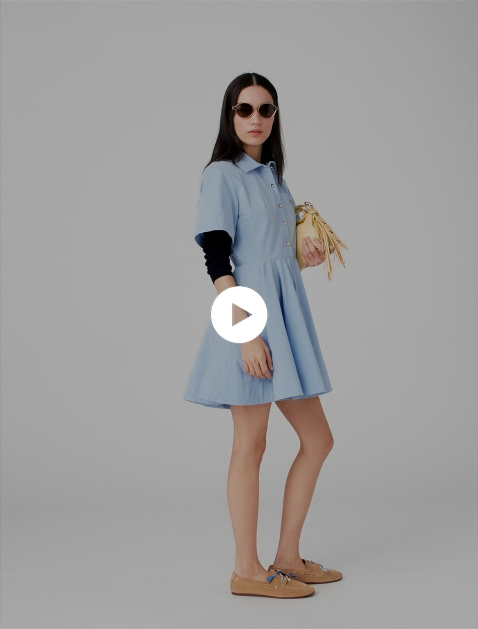 Vestido camisero acampanado