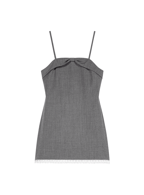 Vestido corto sastre con encaje