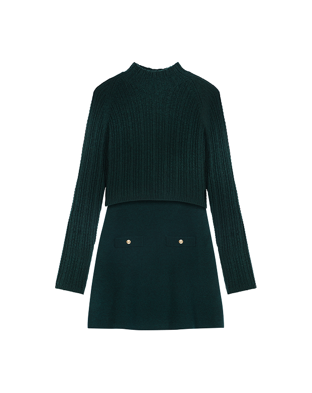 Vestido de punto con jersey desmontable
