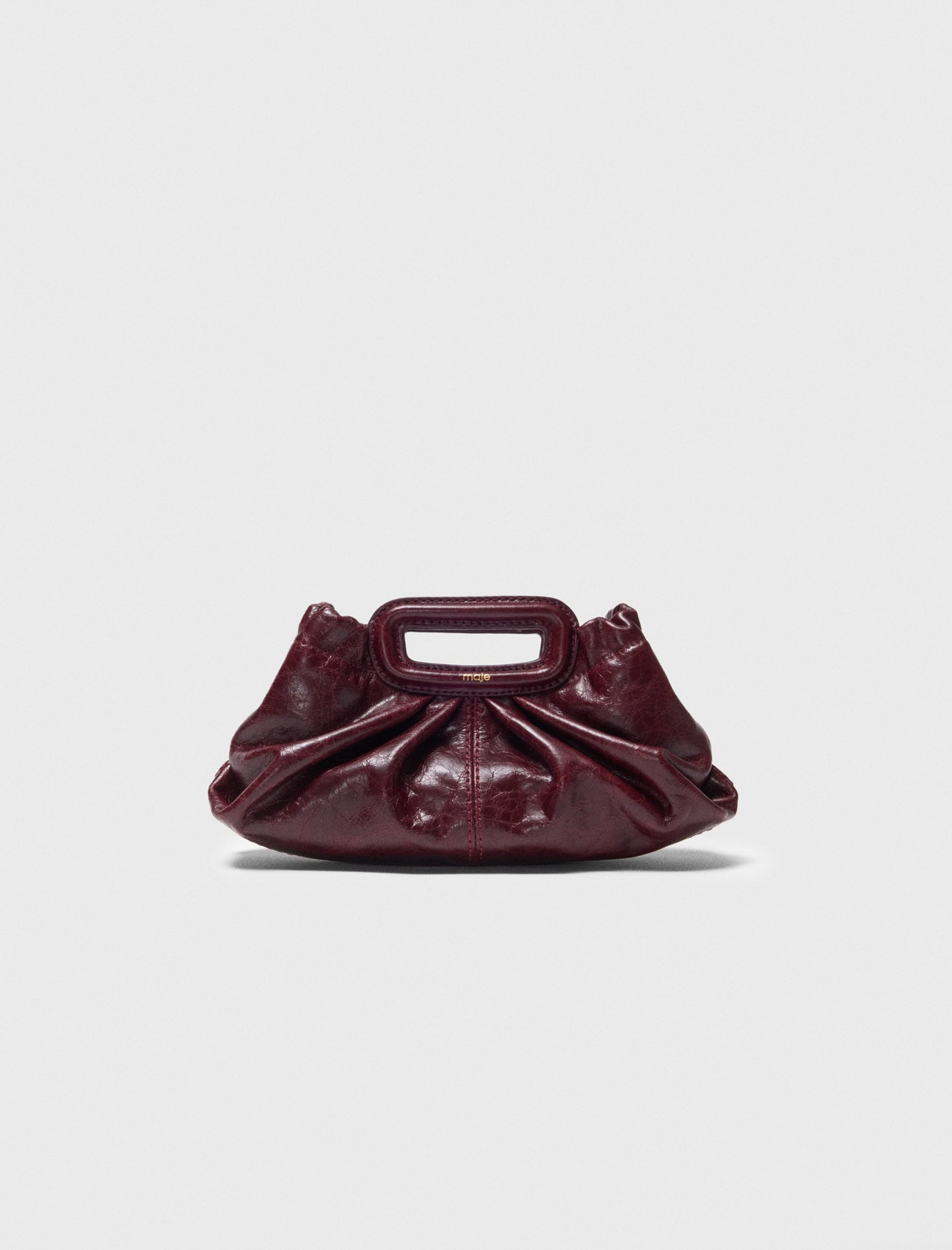 Sac Milpli mini en cuir craquelé bordeaux
