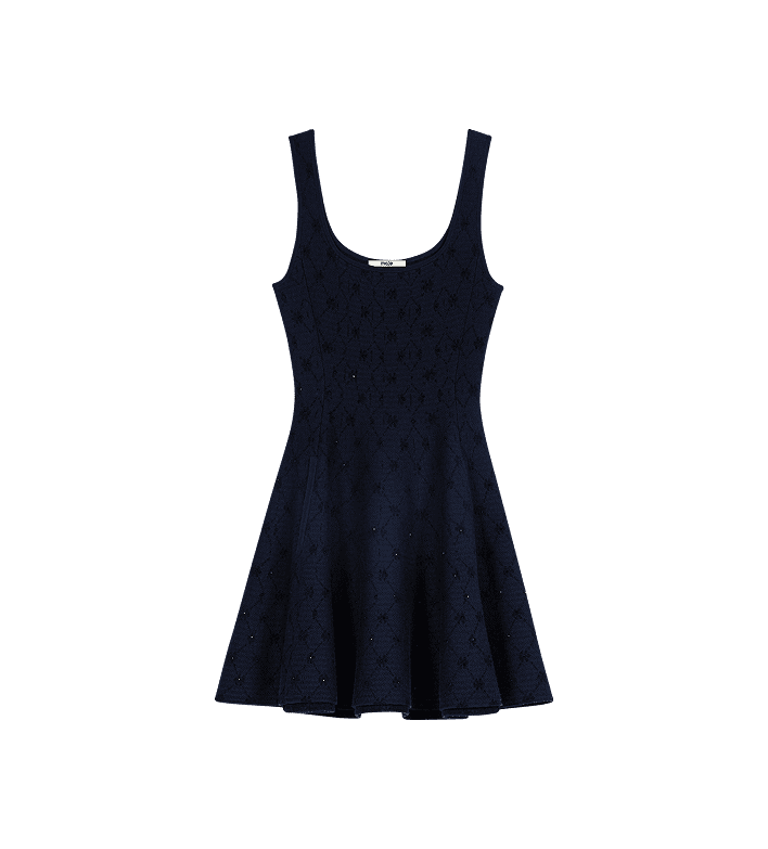 Vestido corto skater de jacquard