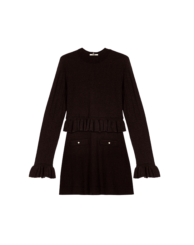 Vestido de punto con jersey desmontable