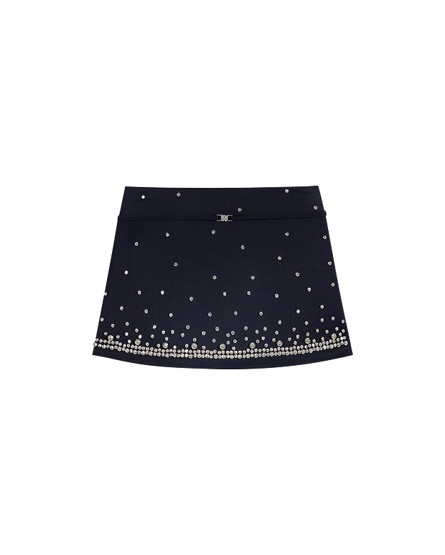 Shorts efecto trampantojo con strass