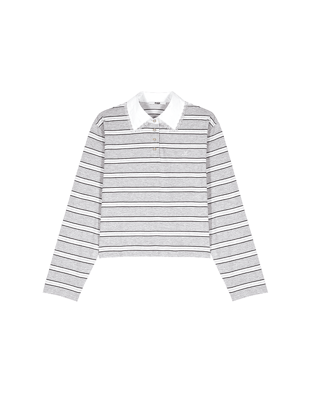 Camiseta con cuello polo bordado