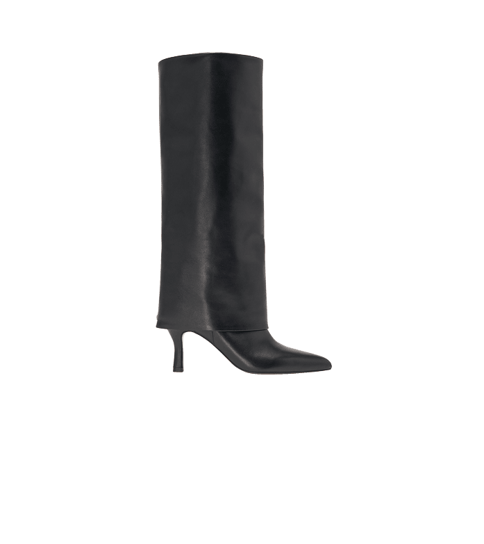 Botas altas de cuero con tacón