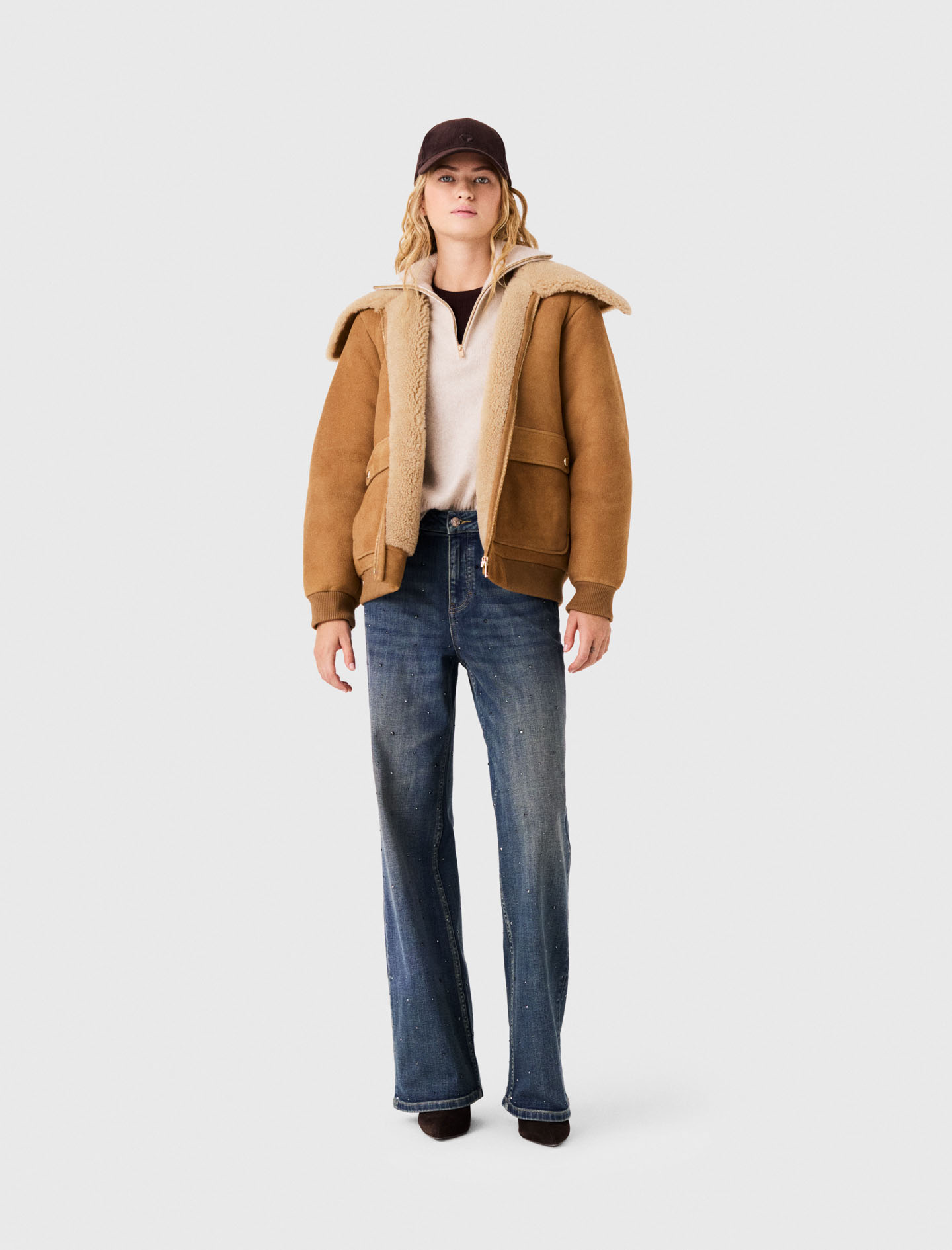 Cazadora De Doble Faz - Beige - Talla 3 - Maje