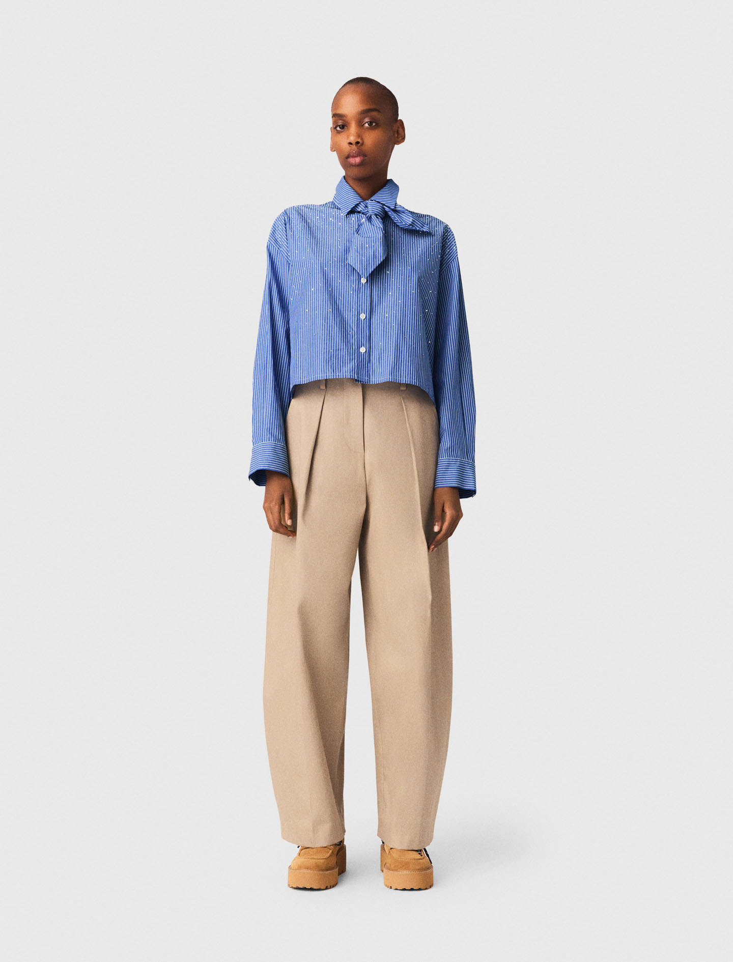 Camisa Con Pañuelo Desmontable - Azul - Talla 1 - Maje
