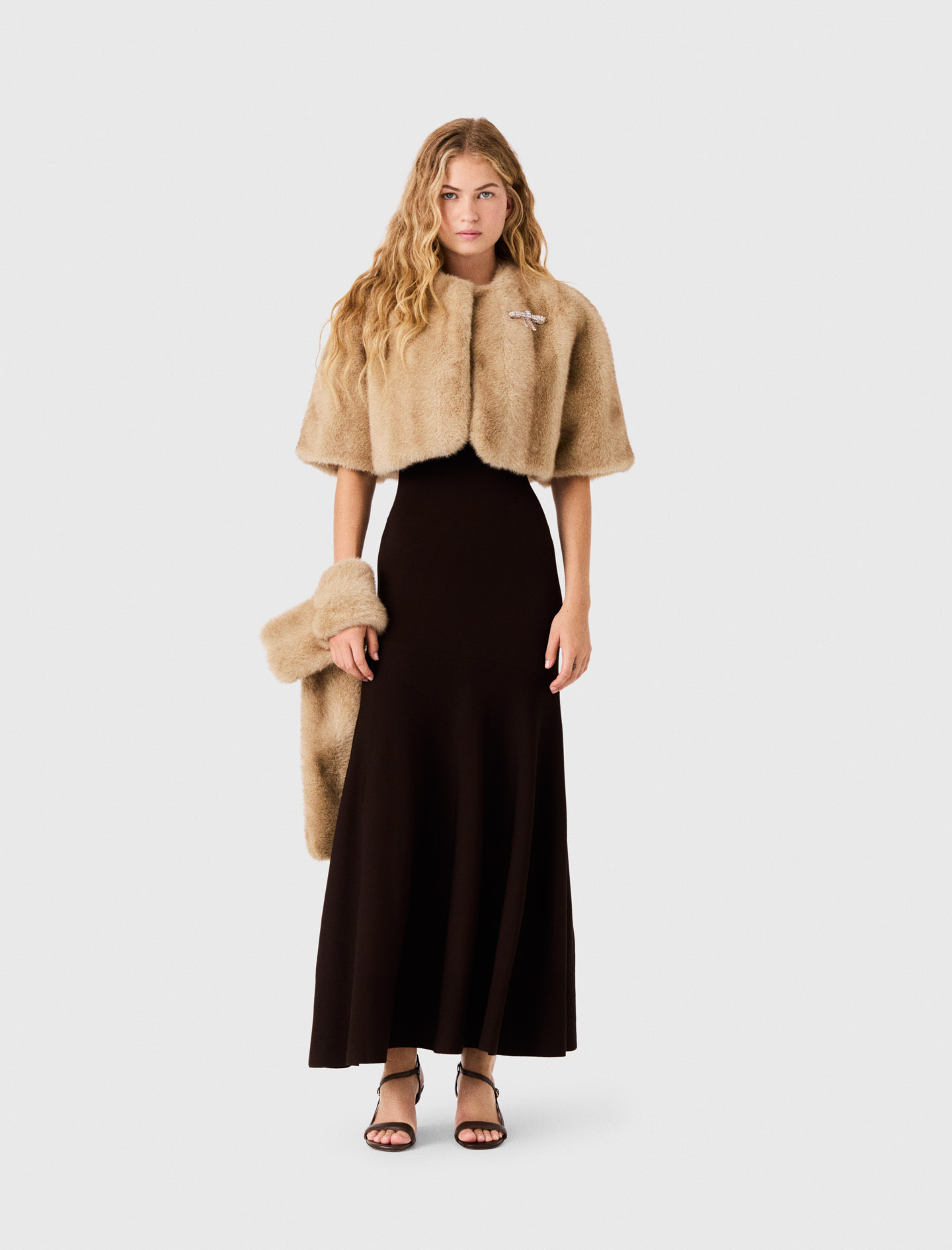 Chaqueta Corta De Piel Sintética - Beige - Talla 2 - Maje