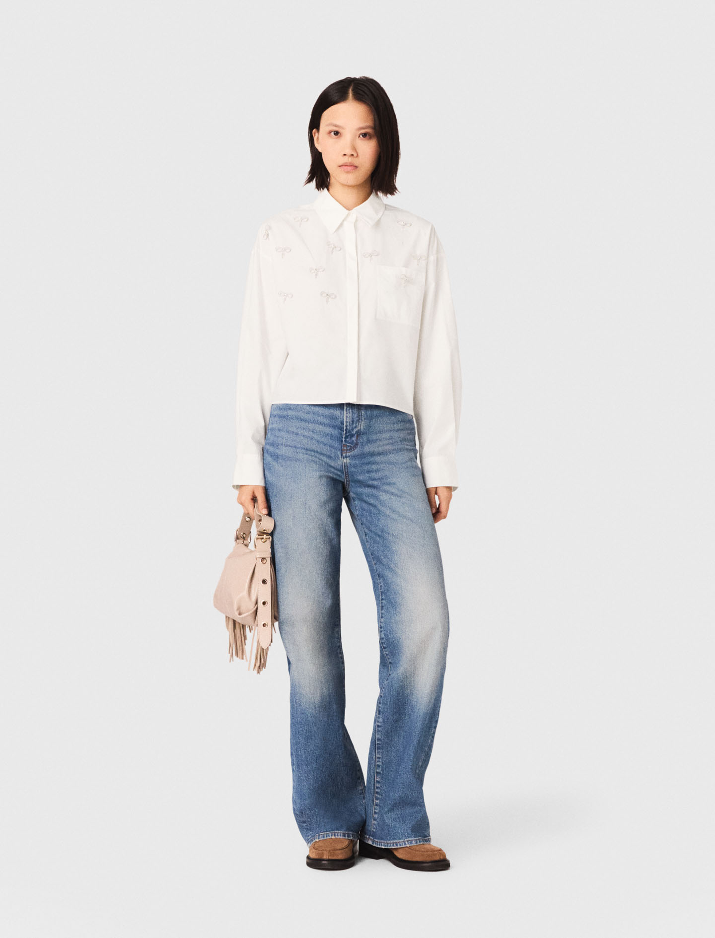 Camisa Con Detalles Joya - Blanco - Talla 0 - Maje