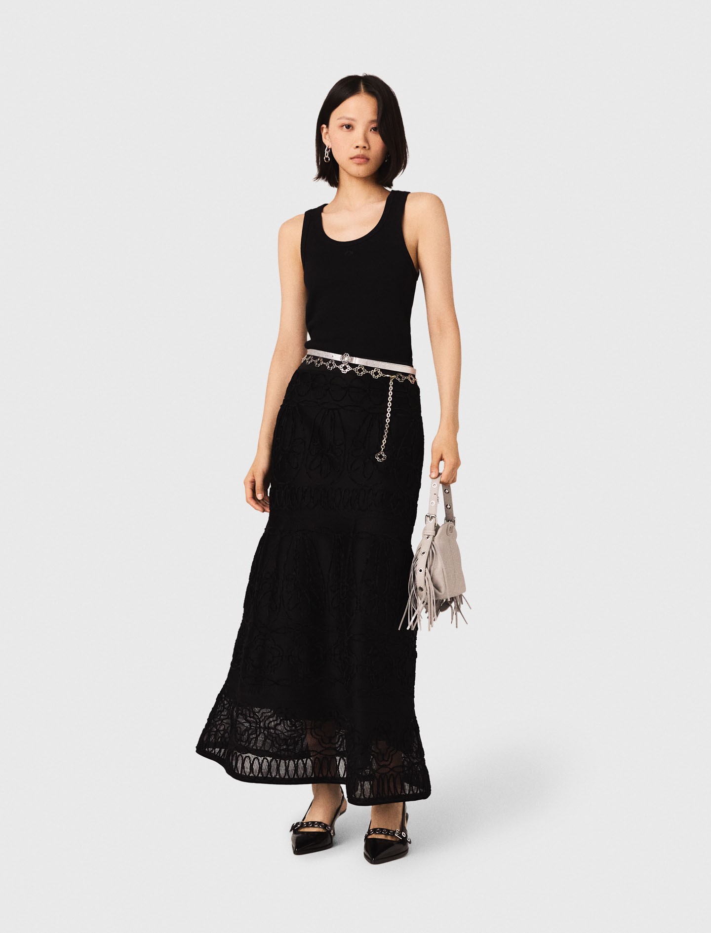 Camiseta De Tirantes Acanalada - Negro - Talla 3 - Maje