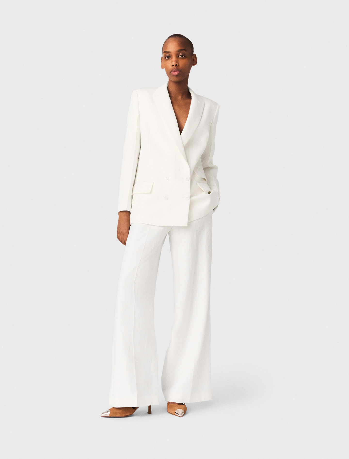 Chaqueta Sastre Cruzada - Blanco - Talla 34 - Maje