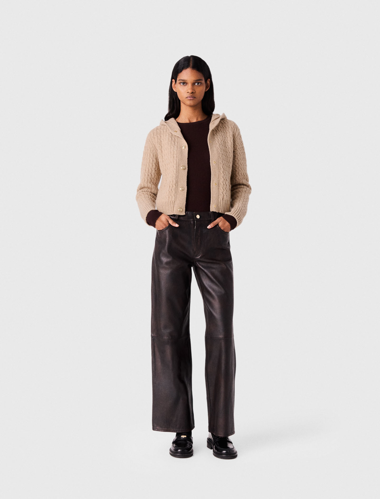 Cárdigan Con Capucha - Beige - Talla 3 - Maje