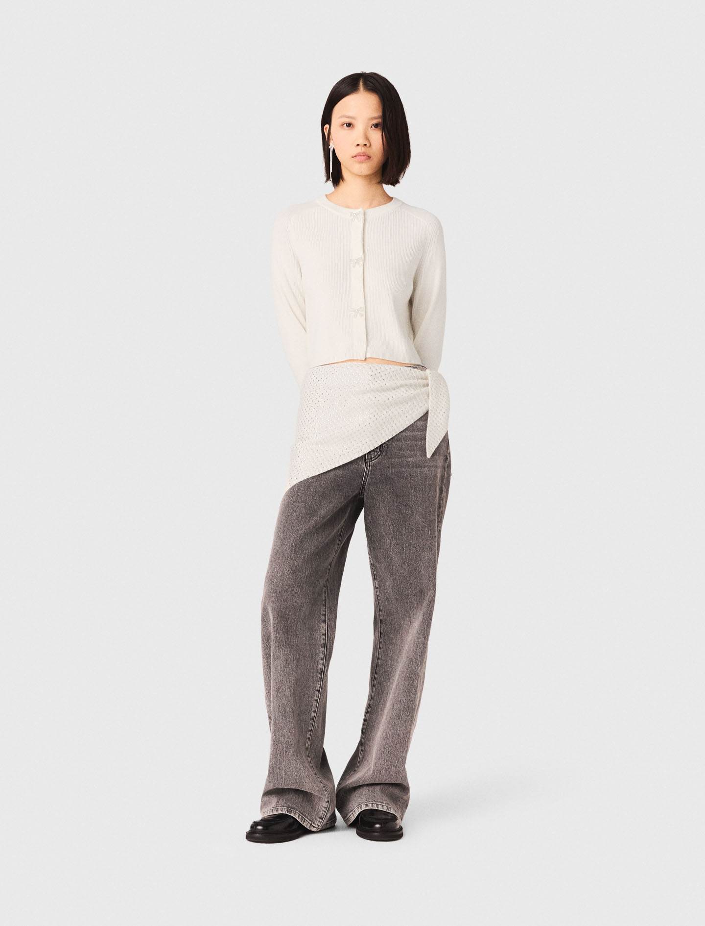 Cárdigan Con Botones Lazo Joya - Crudo - Talla 3 - Maje