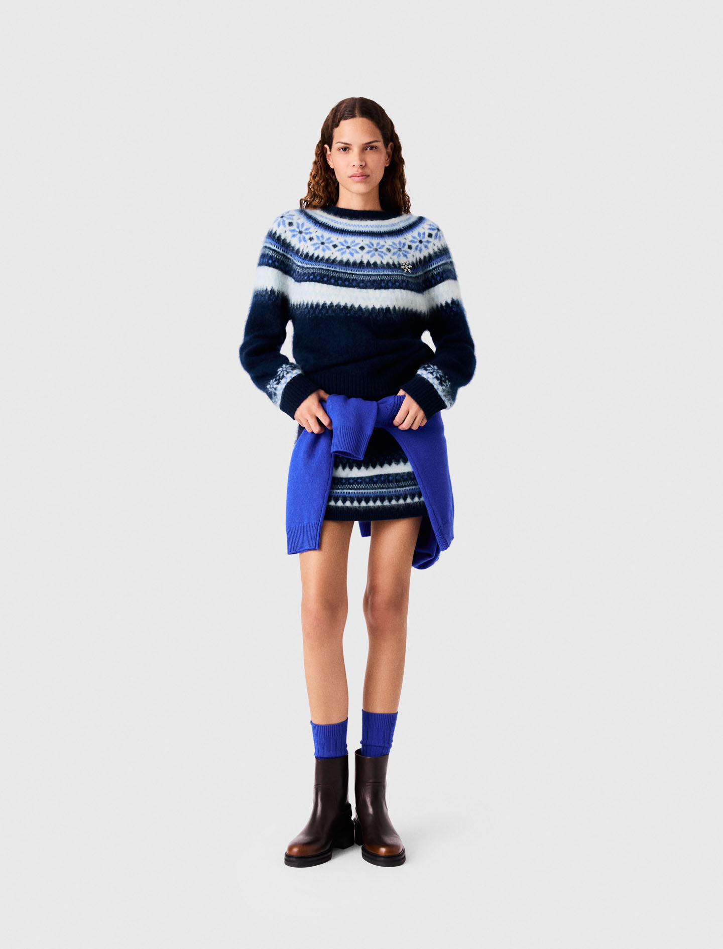 Jersey De Punto Jacquard - Azul Marino - Talla 2 - Maje