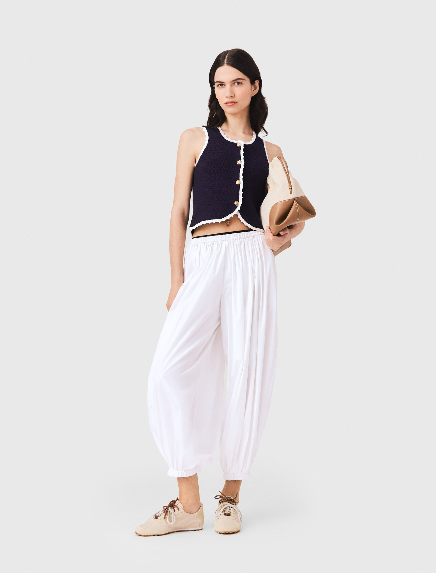 Top De Punto Rematado A Ganchillo - Azul Marino - Talla 1 - Maje
