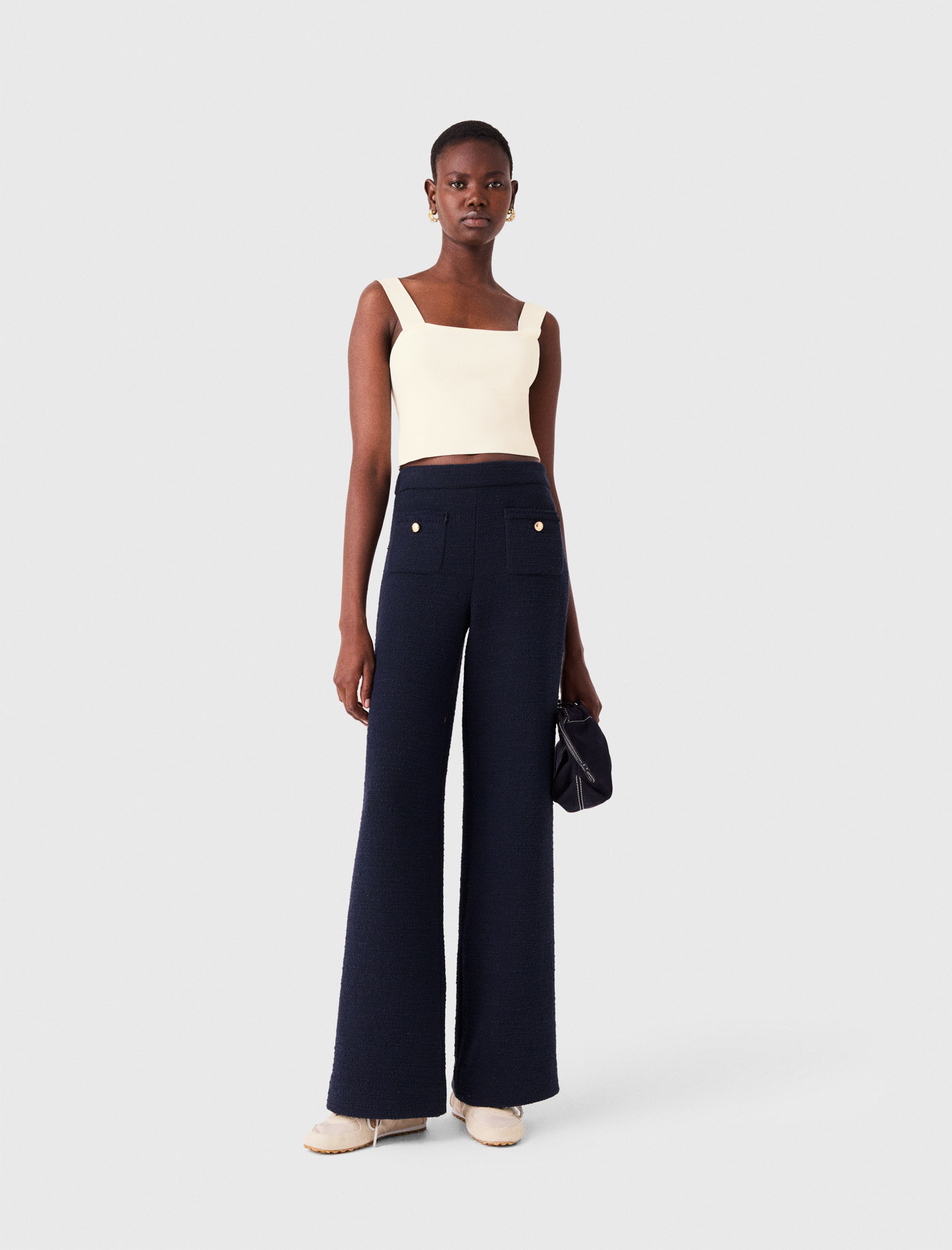 Crop Top De Punto - Crudo - Talla 1 - Maje