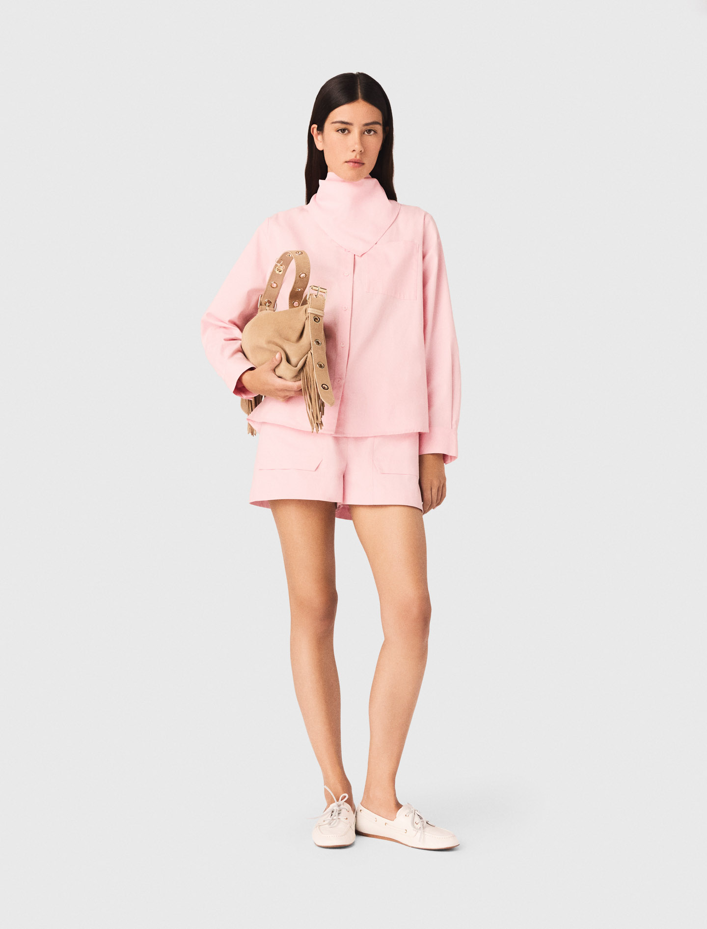Camisa Con Pañuelo Desmontable - Rosa - Talla 2 - Maje