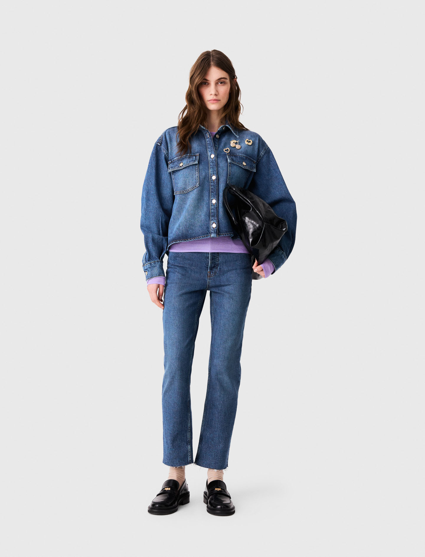 Camisa Vaquera Con Broches - Azul - Talla 3 - Maje