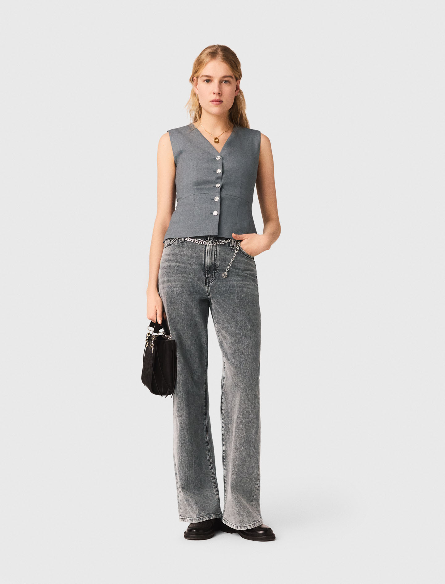 Chaleco De Sastre Con Botones Joya - Gris - Talla 40 - Maje