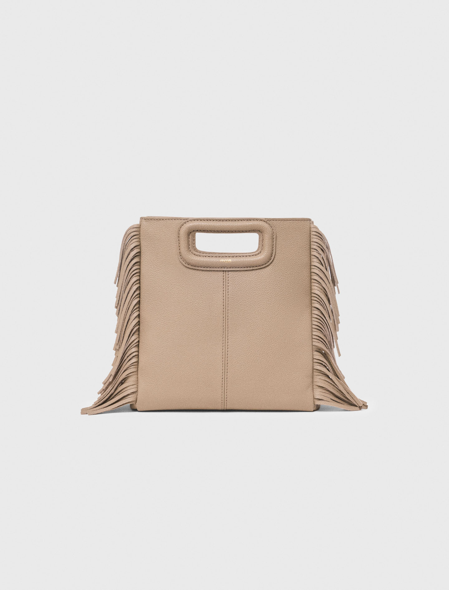 Bolso M De Cuero Granulado - Marrón - Maje