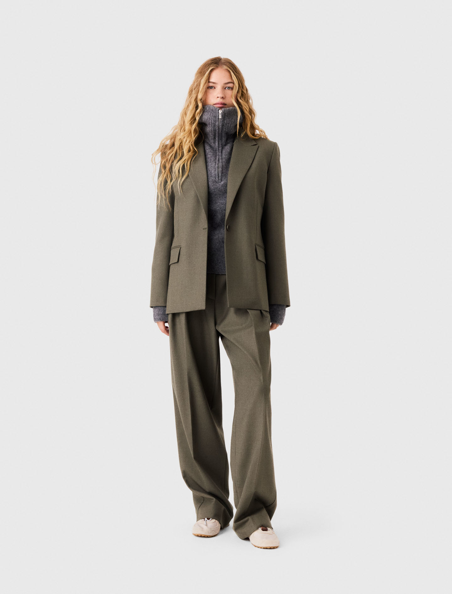 Chaqueta Sastre Recta - Caqui - Talla 36 - Maje