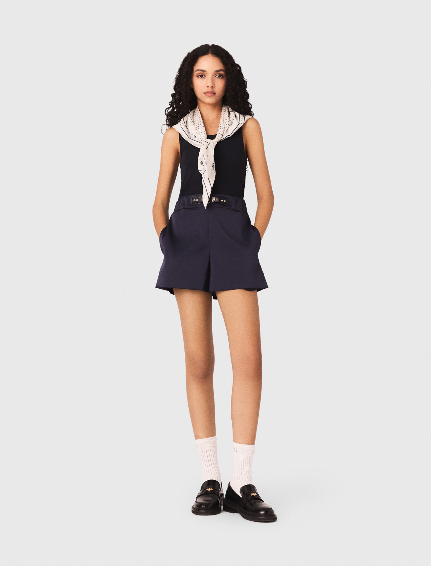 Short De Raso - Azul Marino - Talla 42 - Maje
