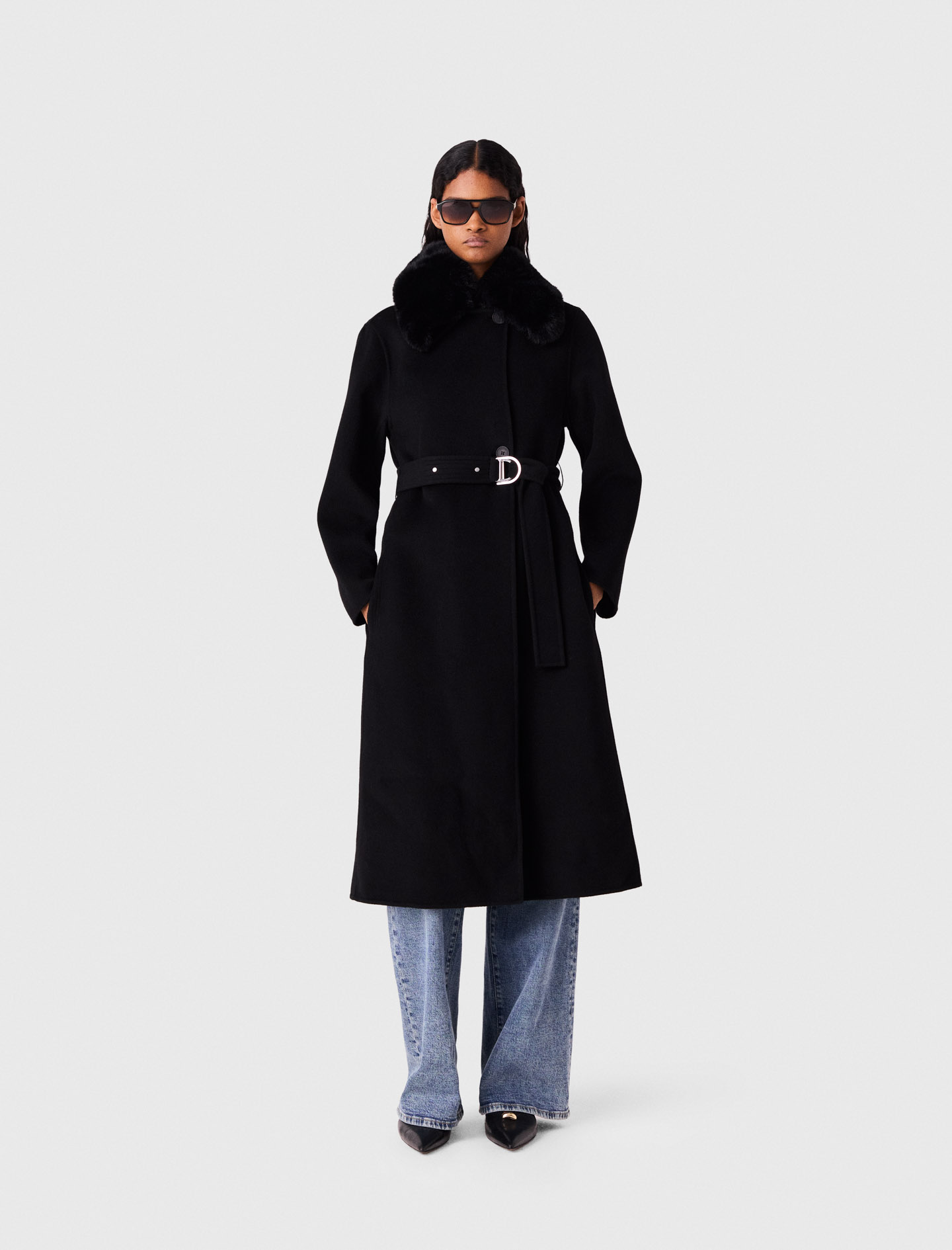 Abrigo Reversible Con Cuello Desmontable - Negro - Talla 34 - Maje