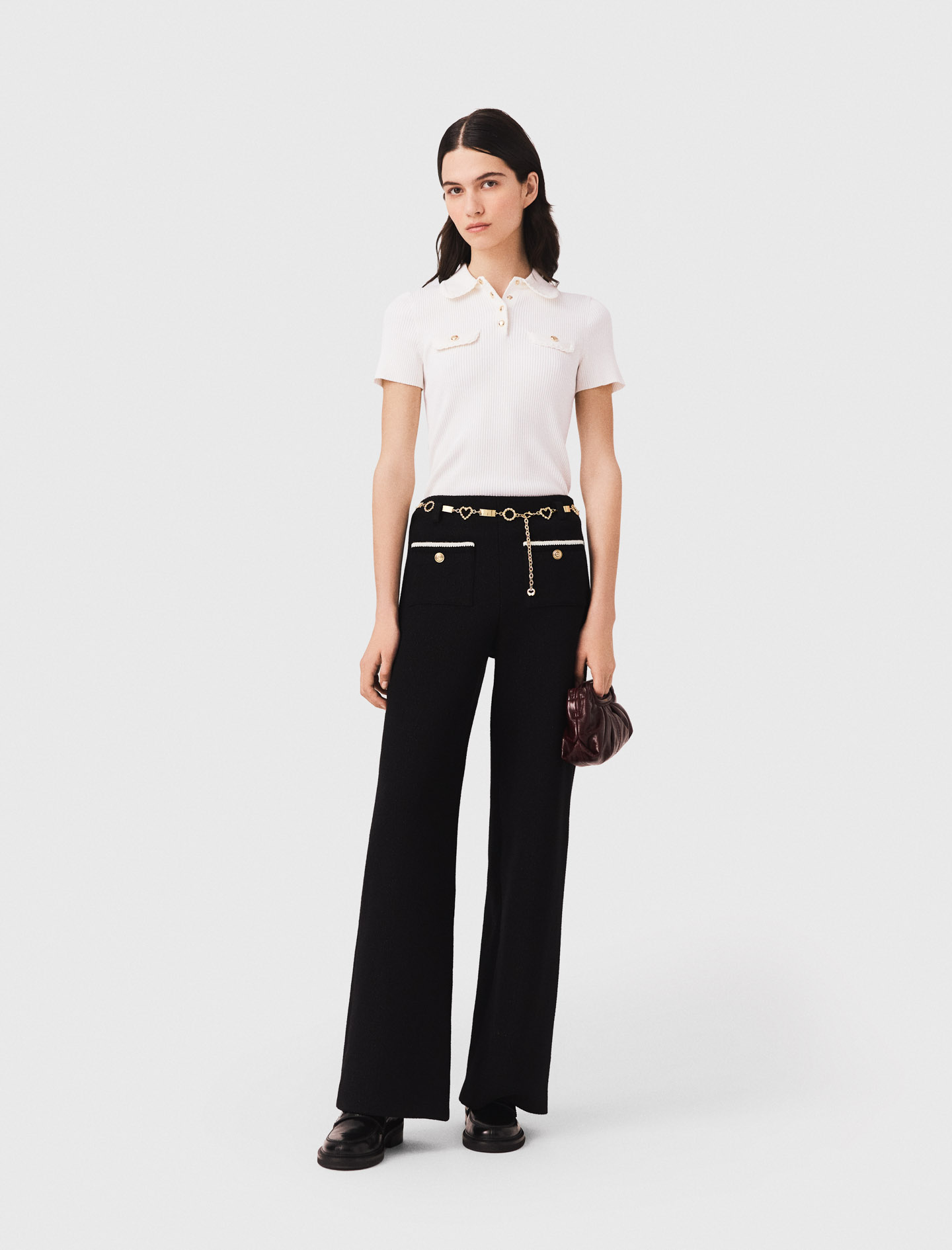 Pantalón De Tweed Lurex - Negro - Talla 42 - Maje