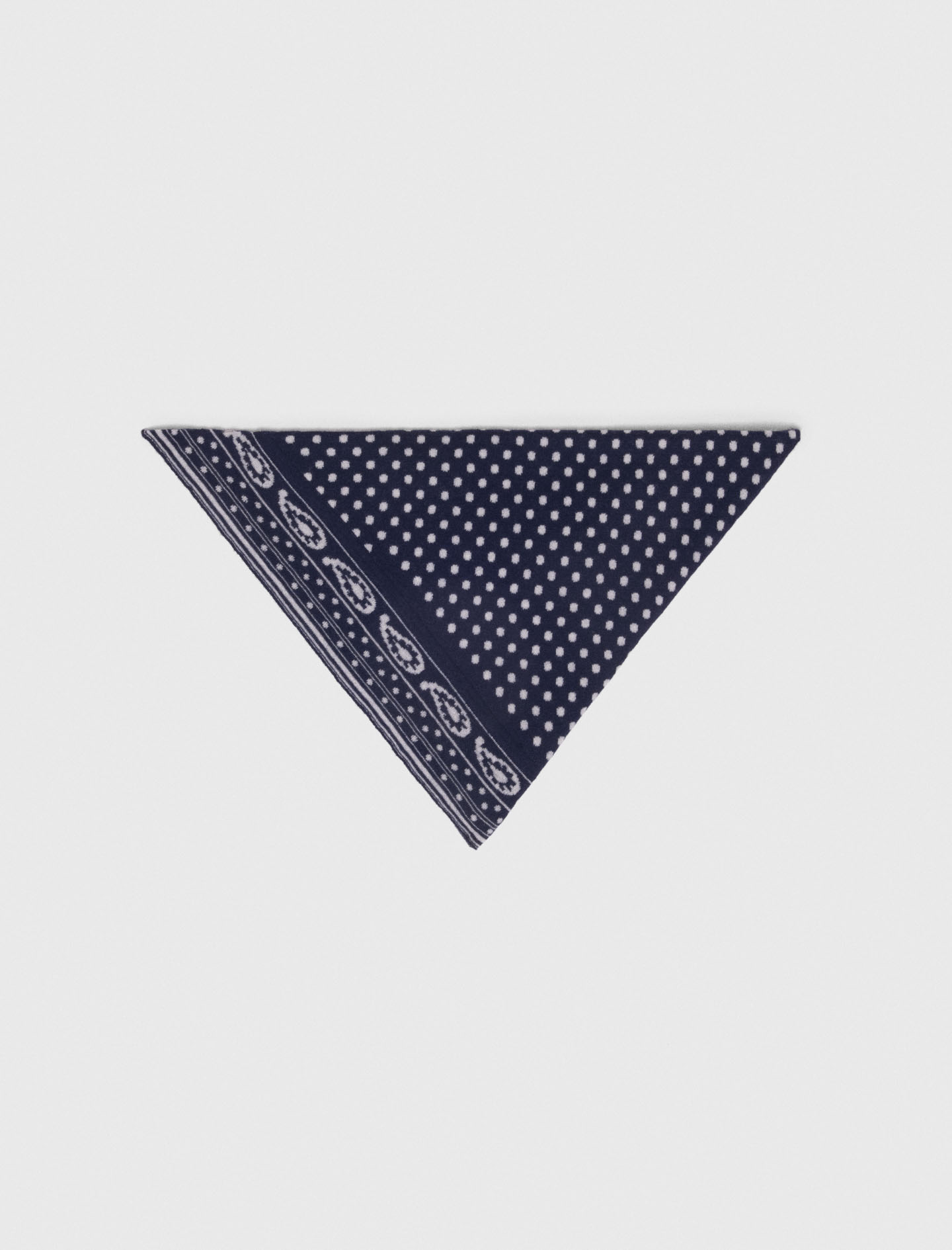 Bufanda Triangular Reversible - Marine Pois Bandana Print - Maje