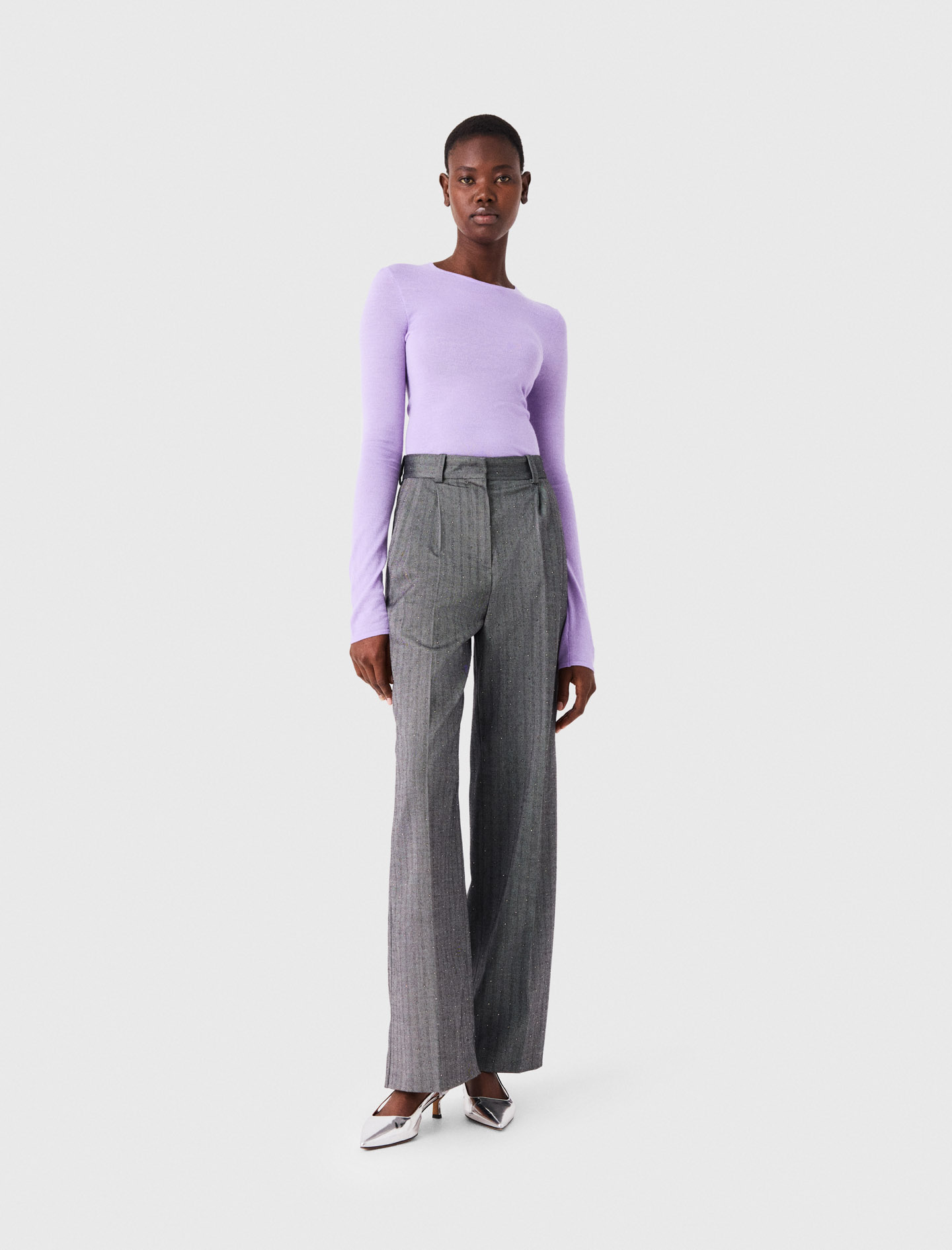 Jersey Cuello Redondo Segunda Piel - Violeta - Talla 2 - Maje