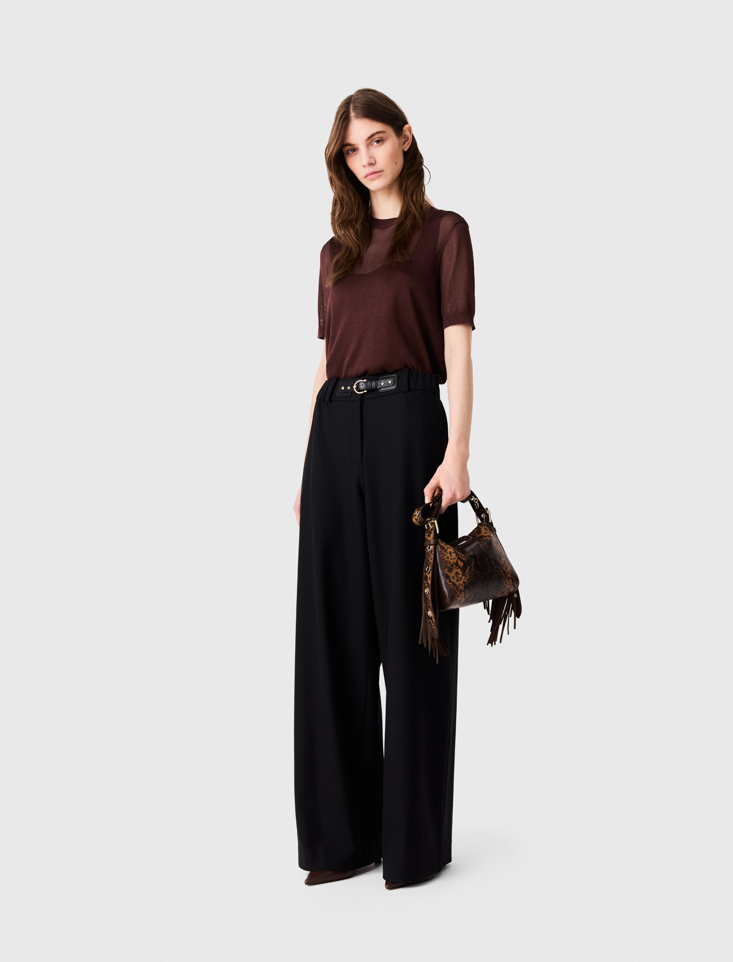 Pantalón Sastre De Pernera Ancha - Negro - Talla 42 - Maje