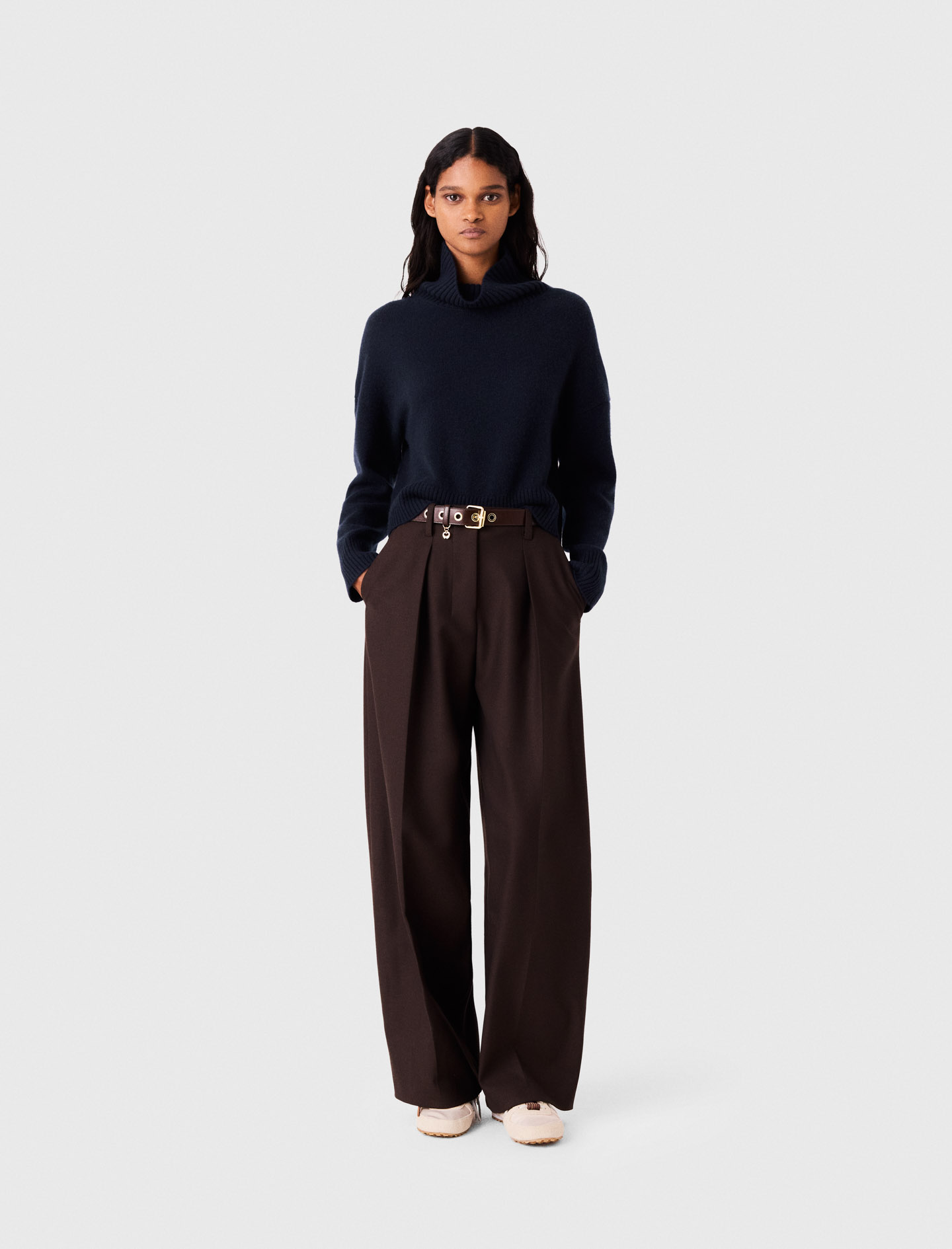 Pantalón Sastre Balloon - Marrón - Talla 38 - Maje