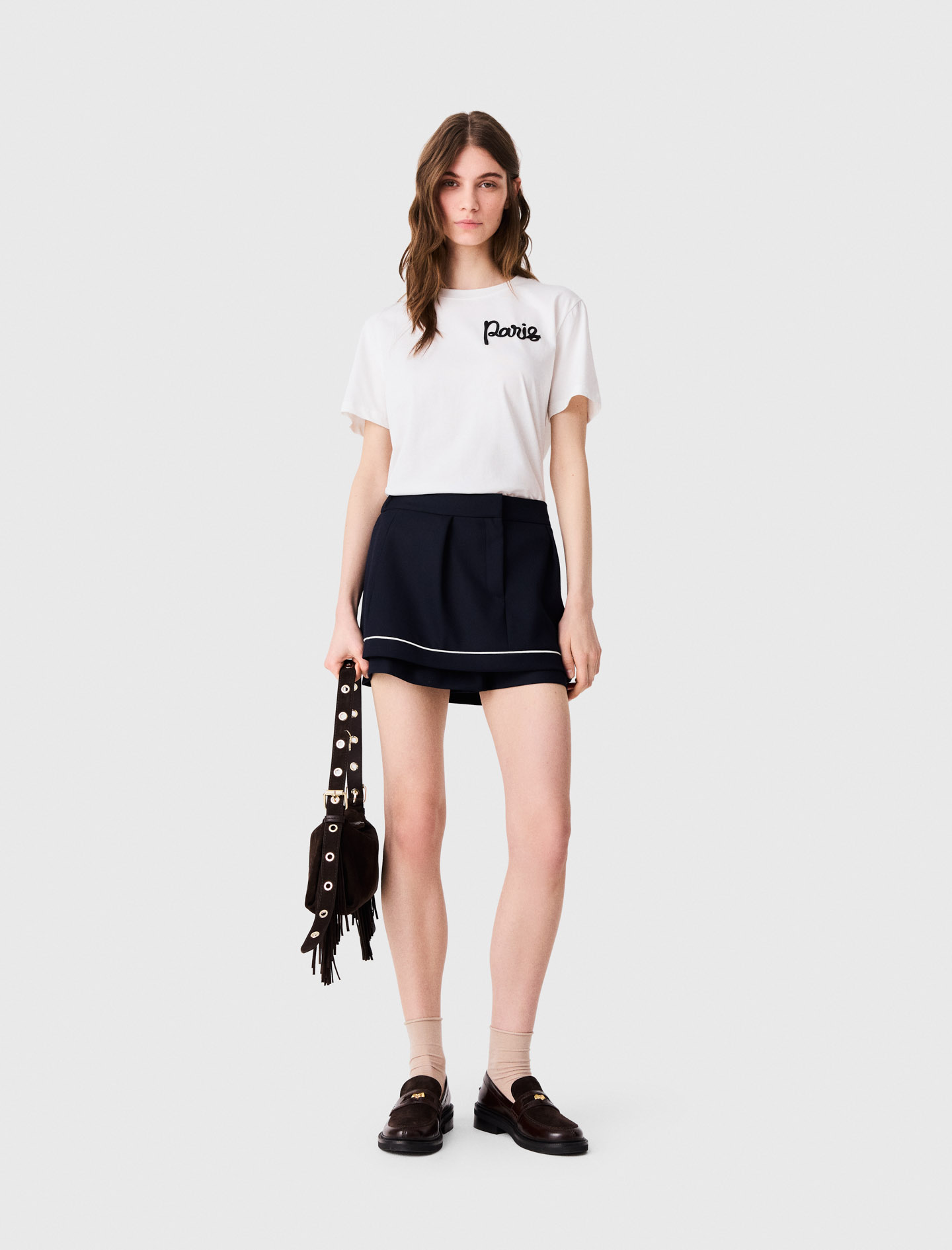 Camiseta Con Logo Paris Bordado - Blanco - Talla 0 - Maje