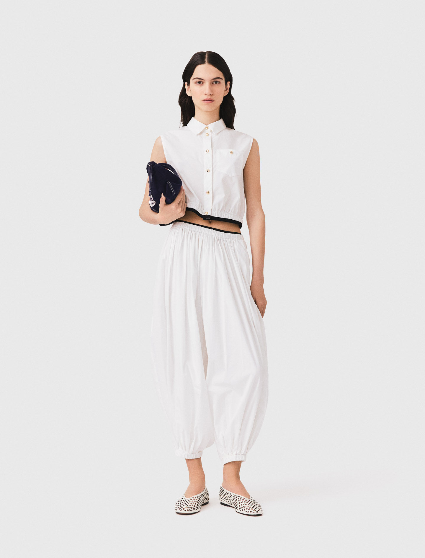 Camisa Corta Sin Mangas - Blanco - Talla 2 - Maje