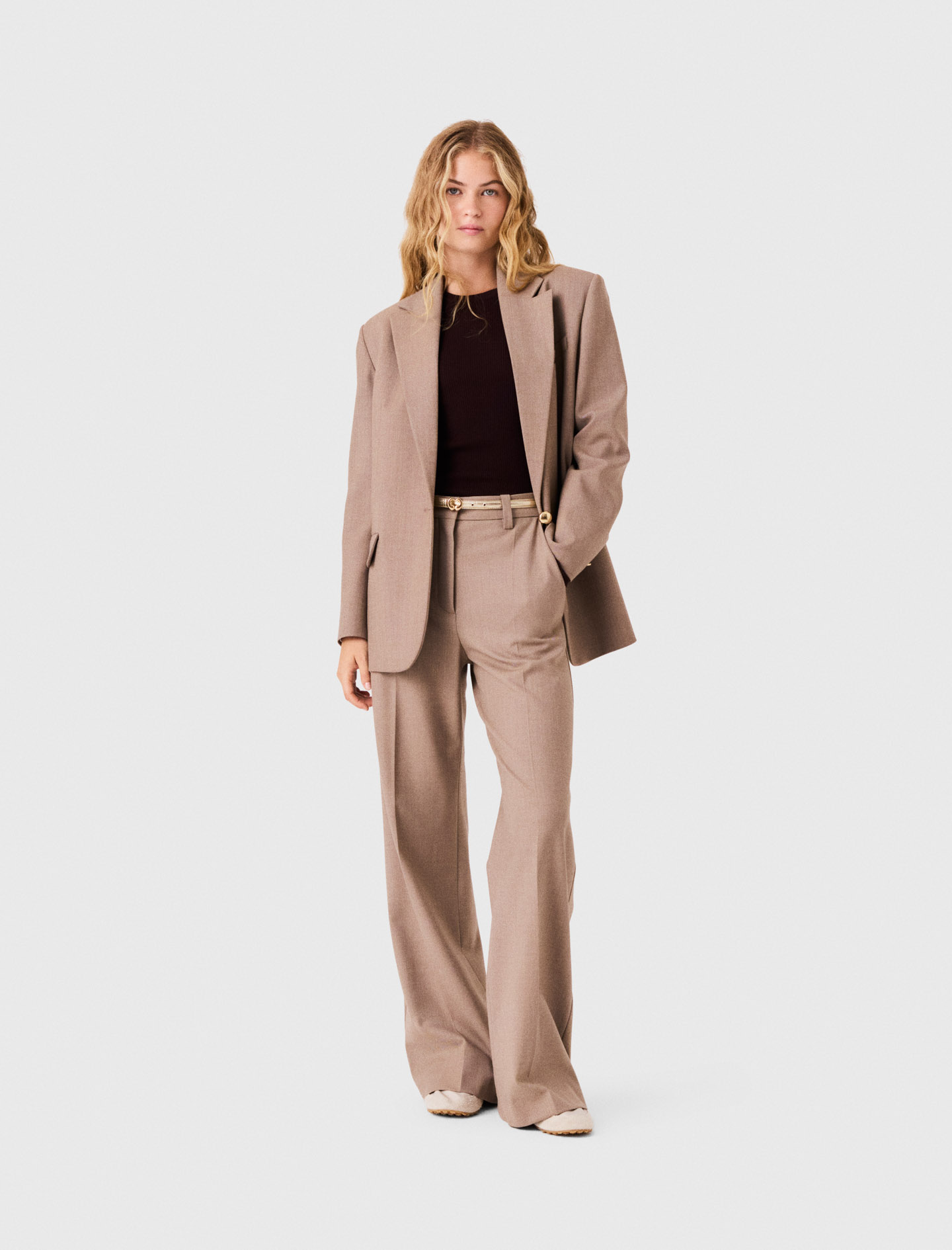 Chaqueta De Traje - Beige - Talla 36 - Maje