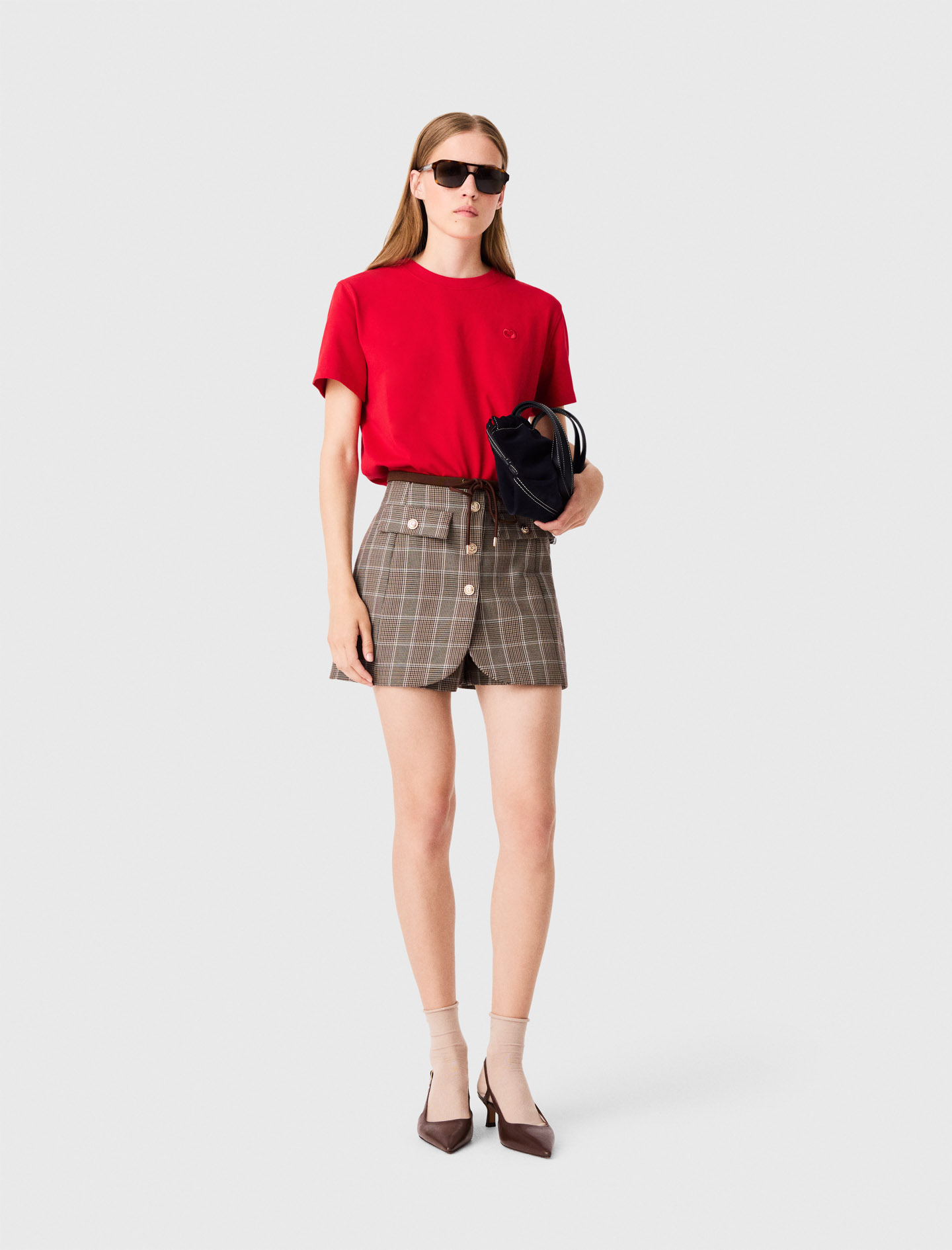 Camiseta Con Logo Bordado - Rojo - Talla 3 - Maje