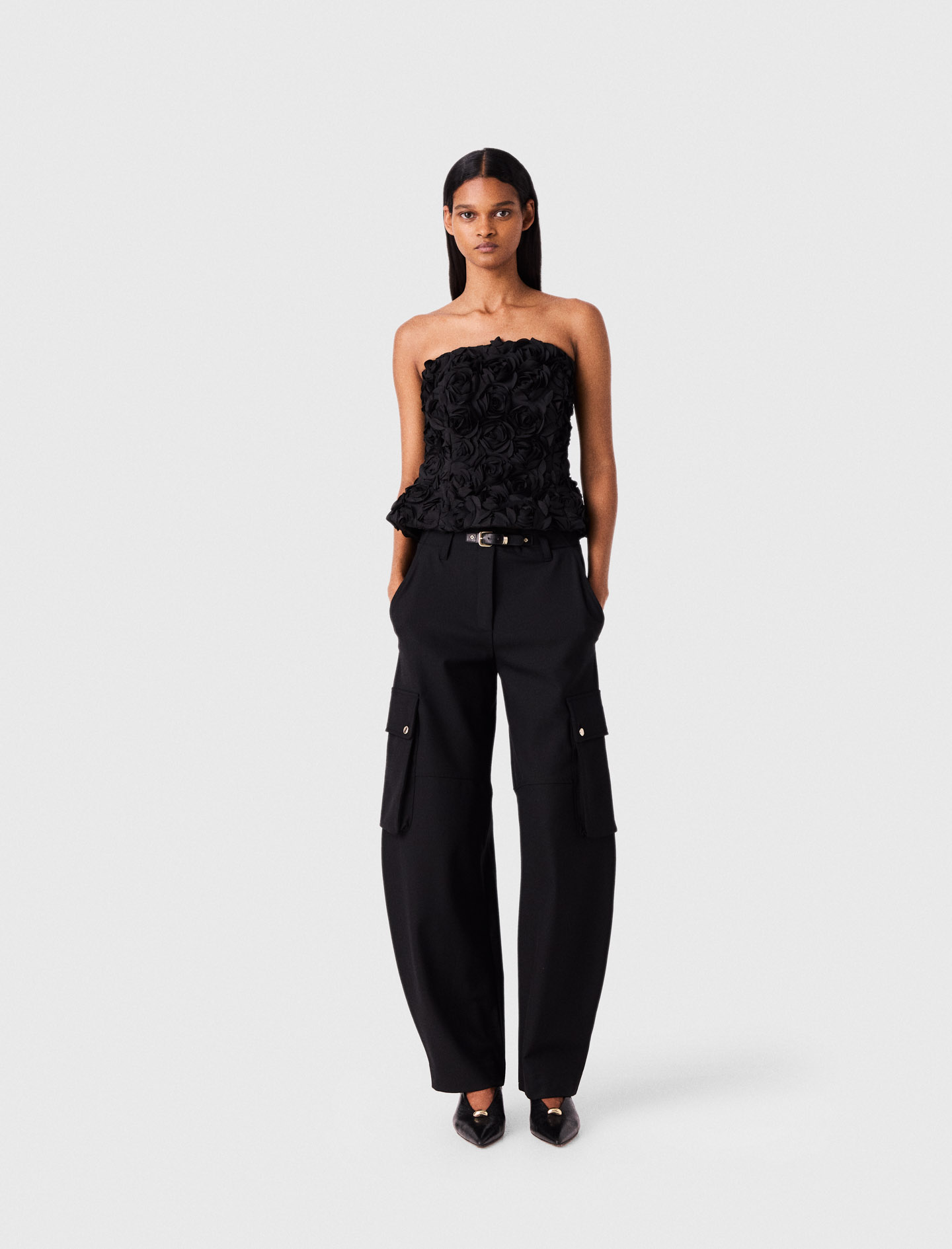 Pantalón Cargo - Negro - Talla 42 - Maje