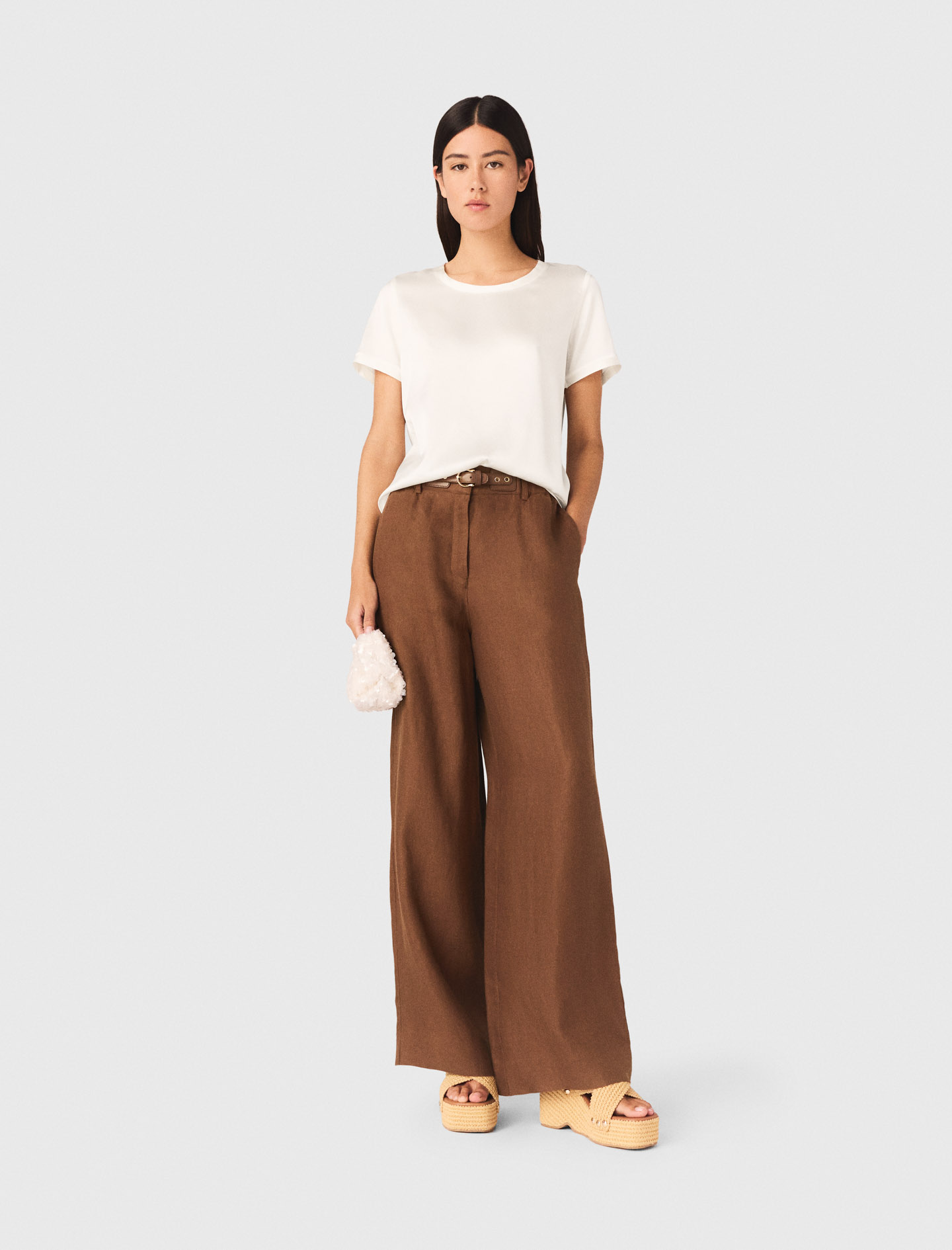 Top De Manga Corta De Seda - Blanco - Talla 1 - Maje
