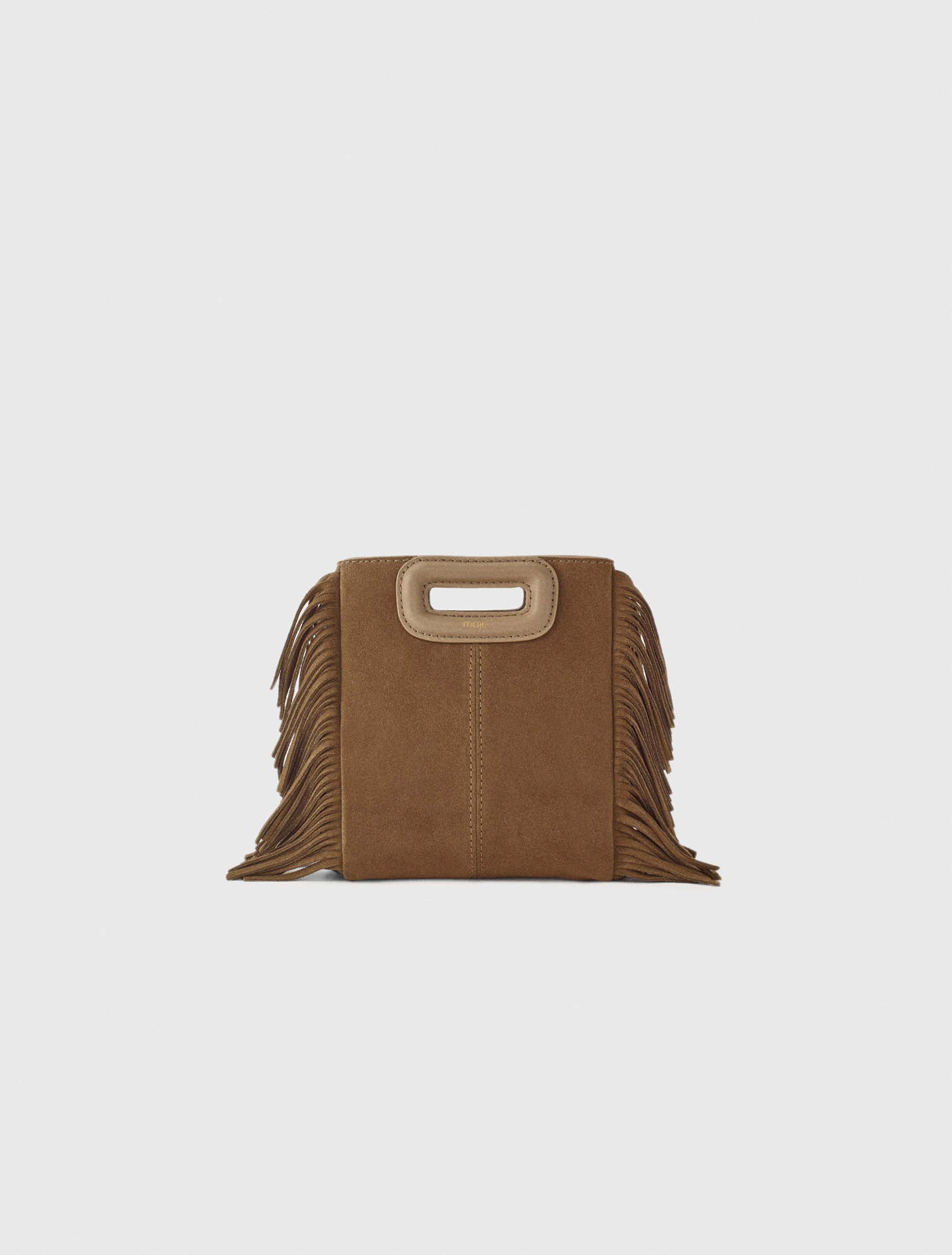 Bolso Mini M De Piel - Camel - Maje