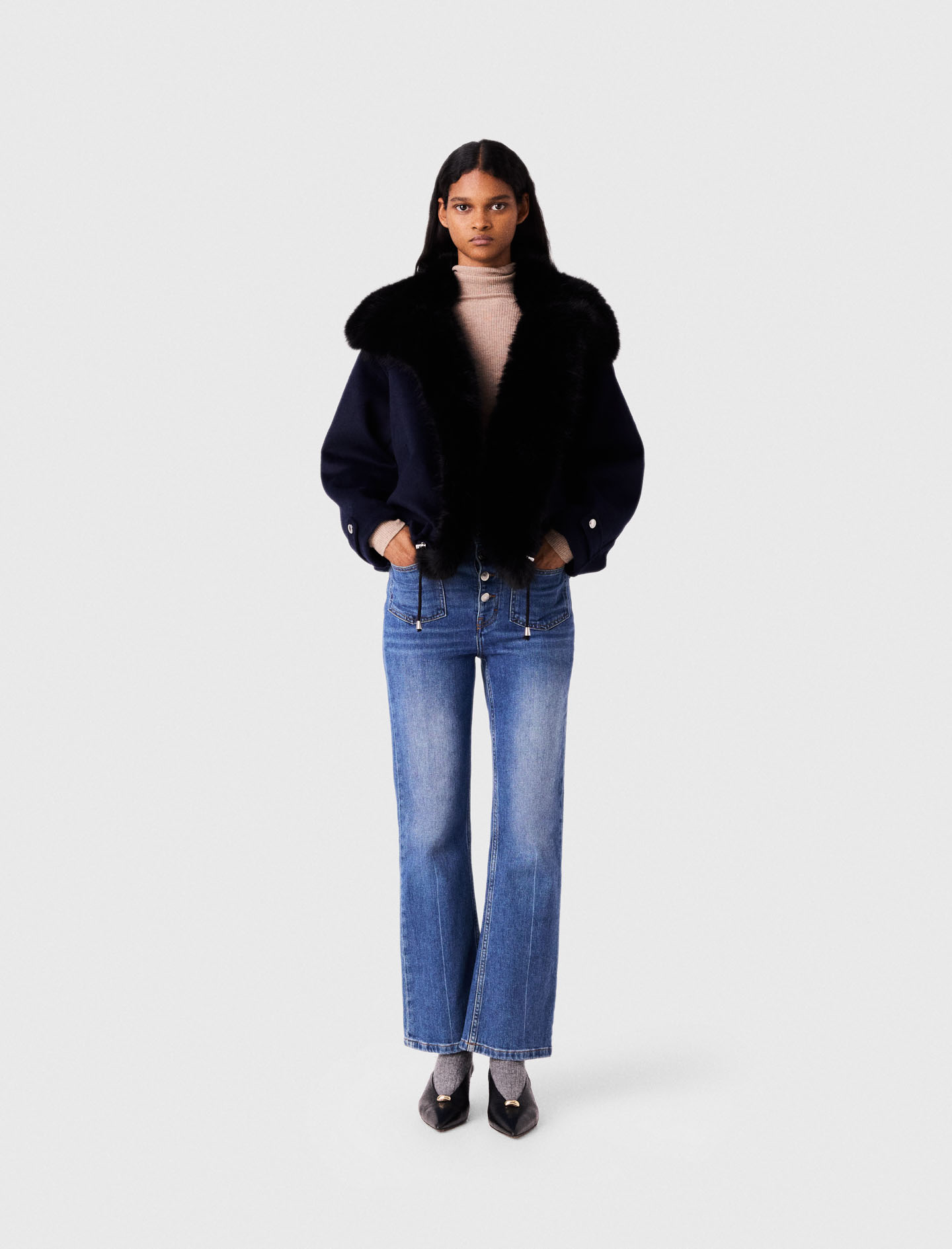 Vaqueros Denim Con Bolsillos - Azul - Talla 42 - Maje