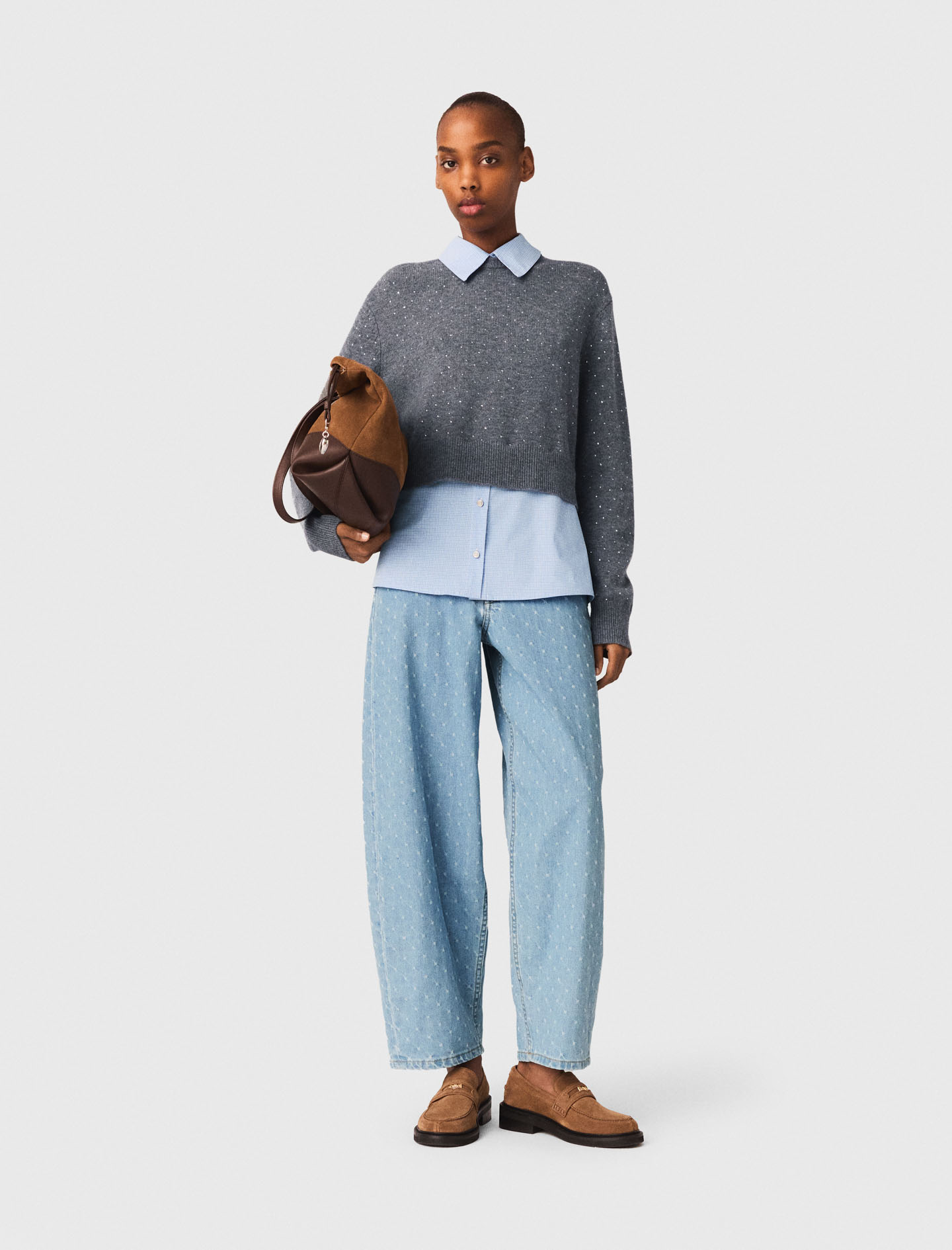 Jersey Strass Con Piezas Extraíbles - Gris - Talla 1 - Maje