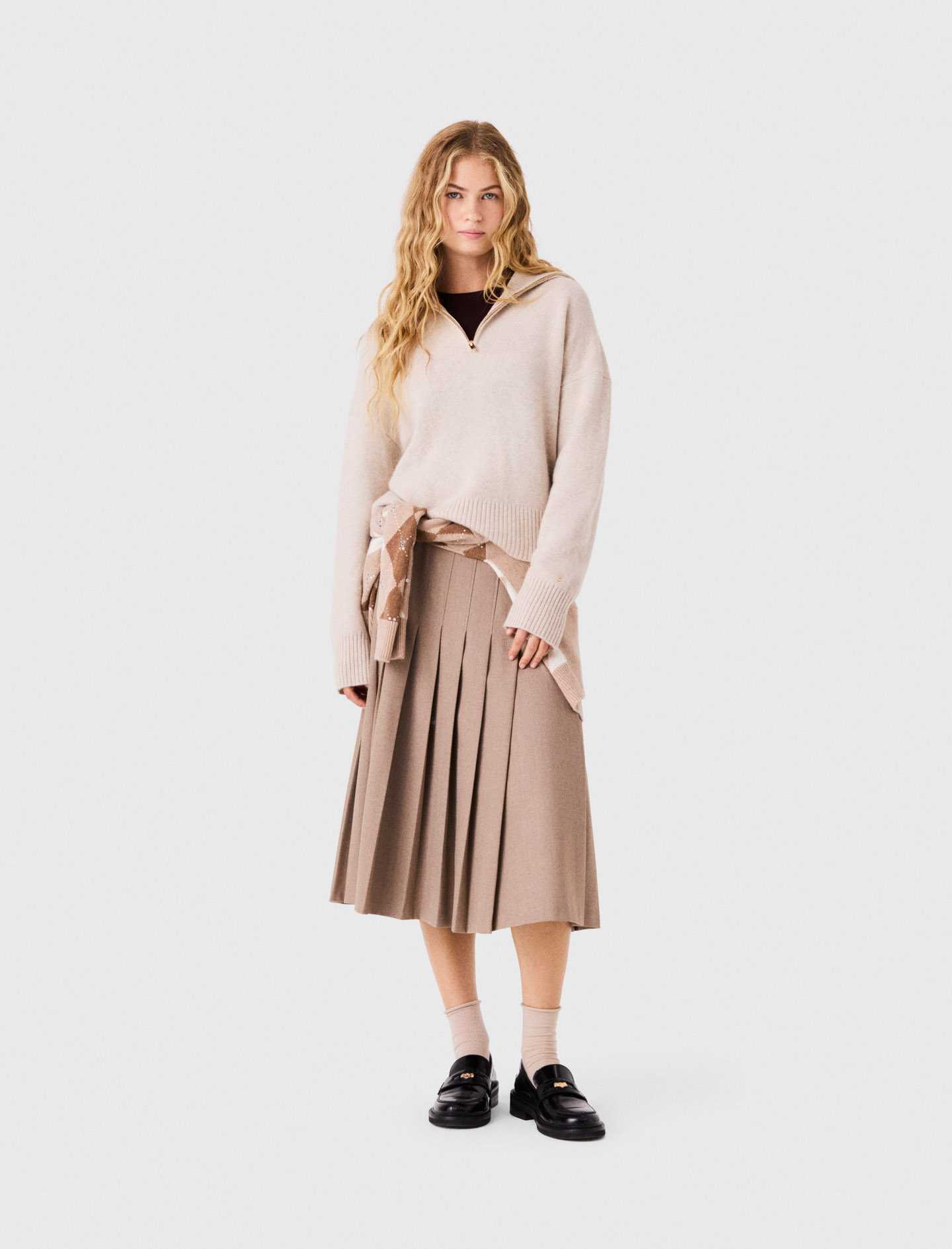 Jersey De Cachemir Con Cremallera - Beige - Talla 3 - Maje