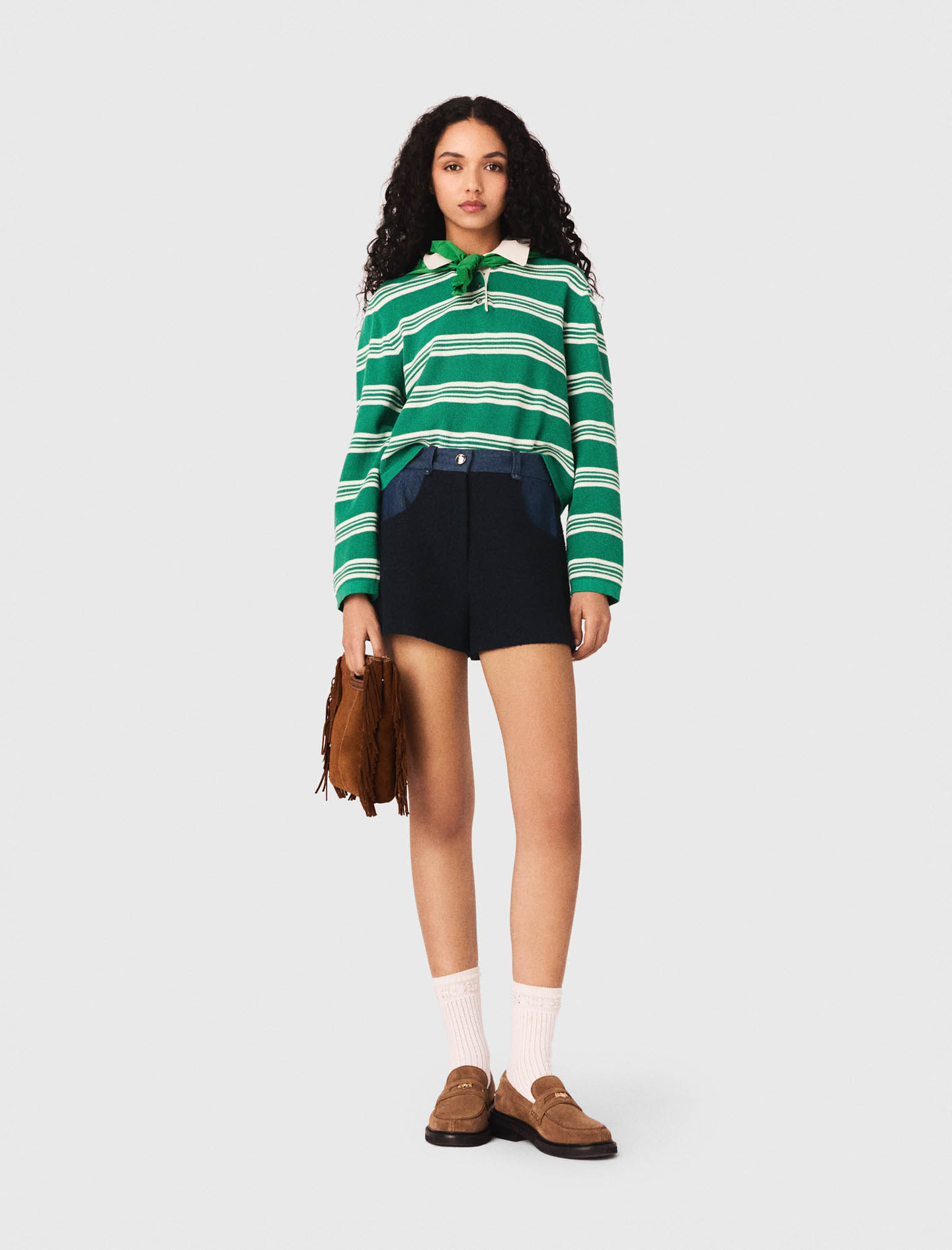 Jersey Polo Corto A Rayas - Verde - Talla 1 - Maje