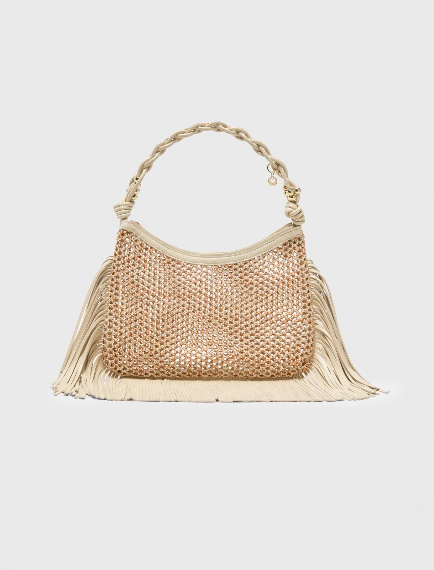 Bolso Hobo De Red - Beige - Maje