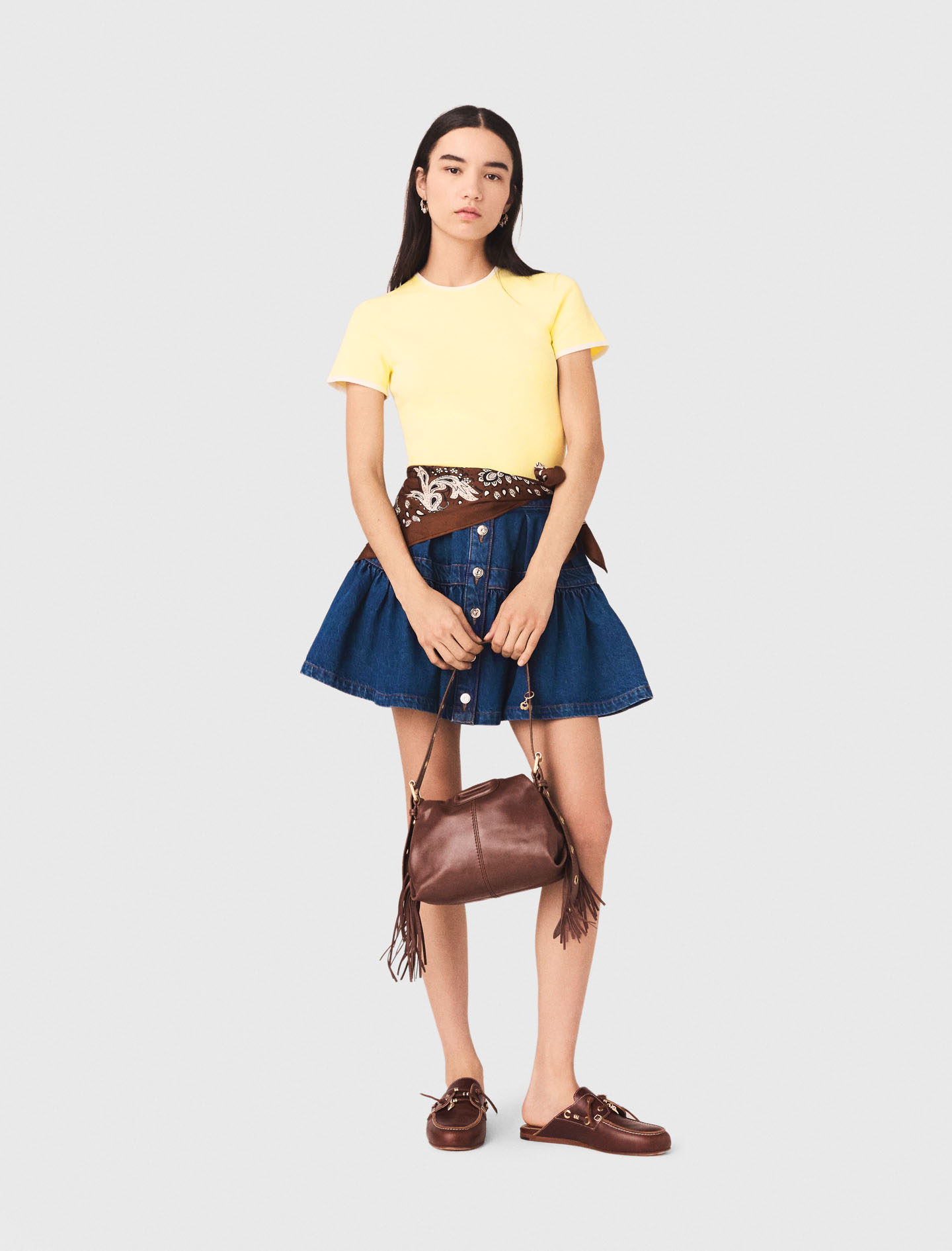 Jersey Con Corte Redondo En Espalda - Amarillo Pálido - Talla 2 - Maje