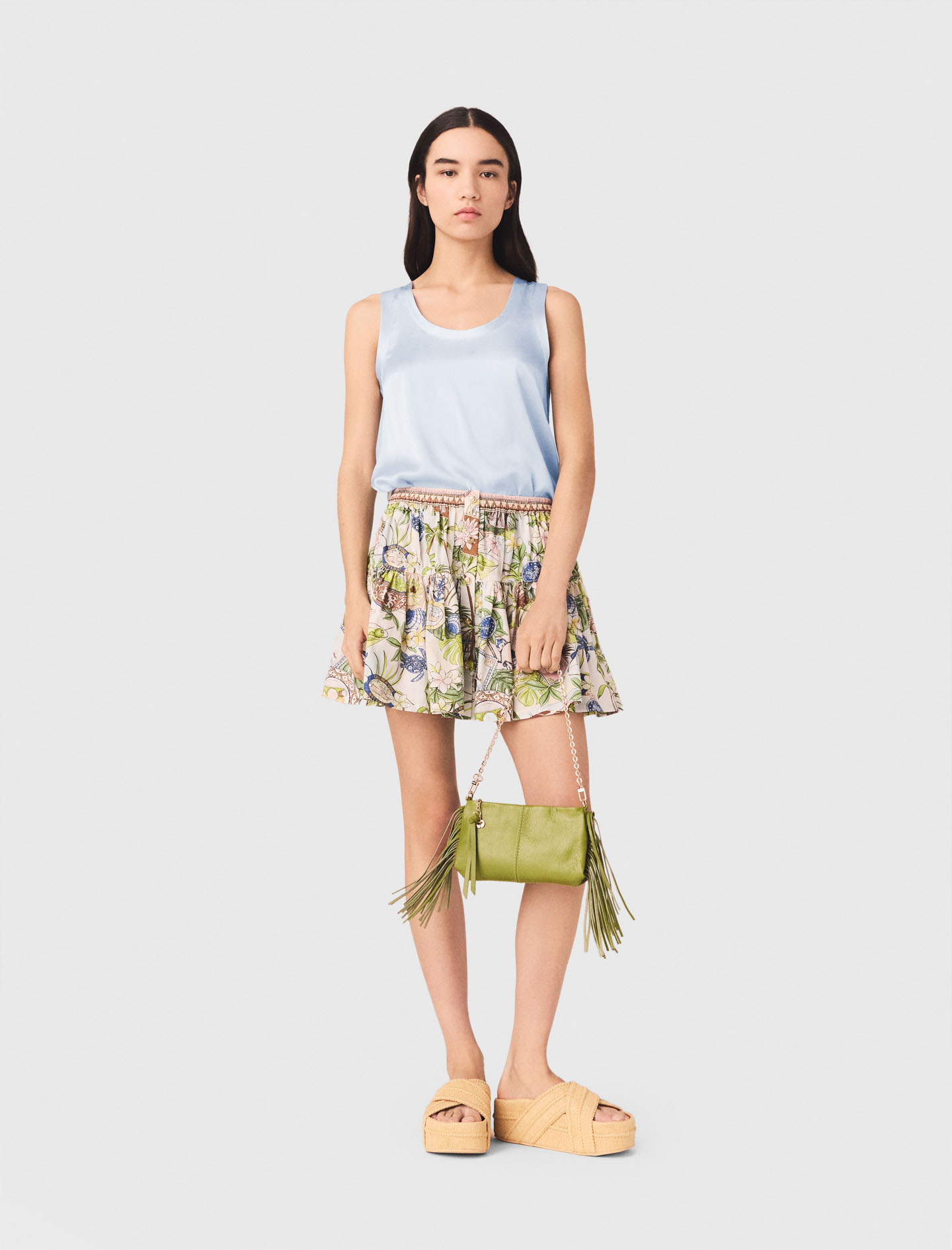 Top De Tirantes De Seda - Celeste - Talla 1 - Maje