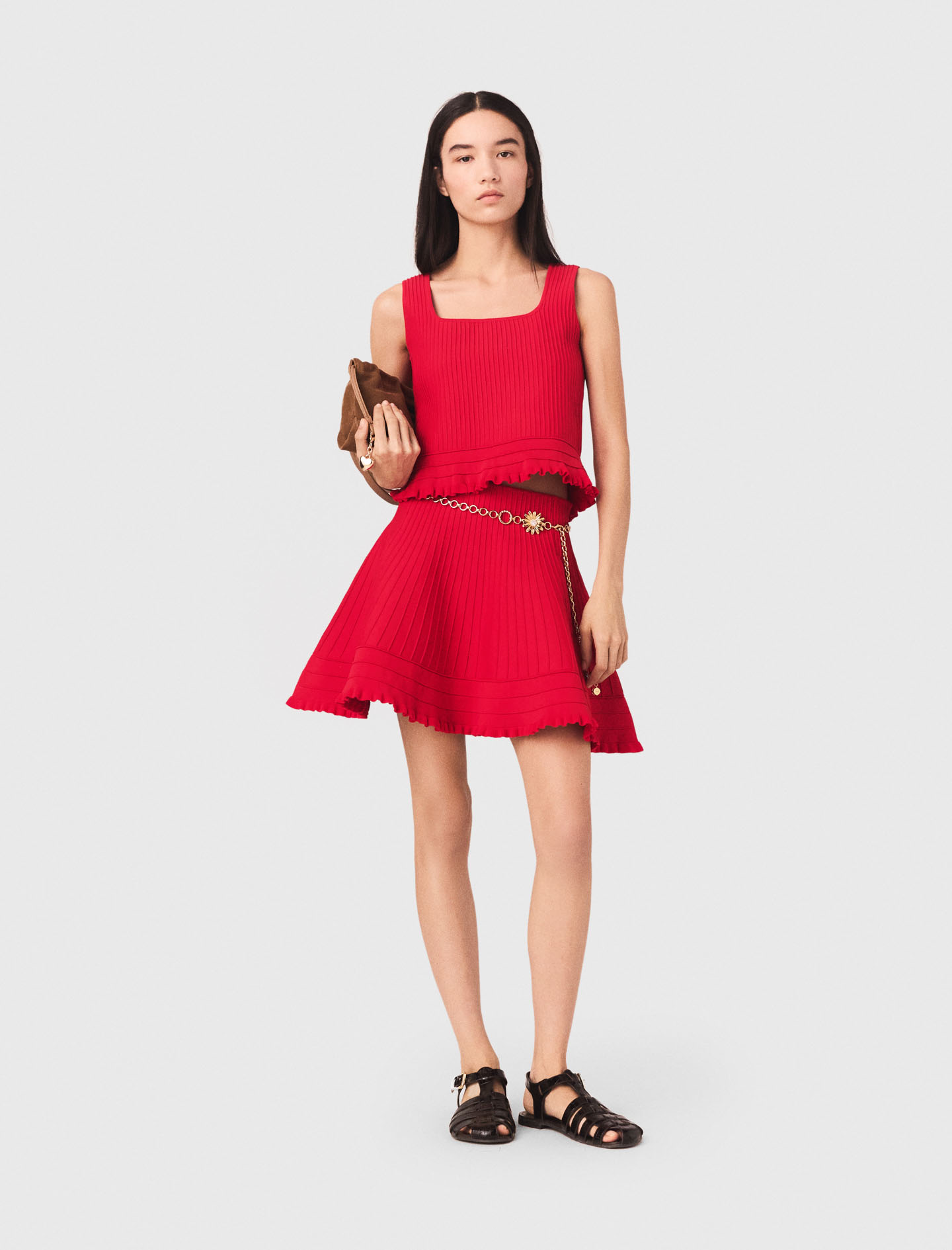 Top De Punto Con Volantes - Rojo - Talla 3 - Maje